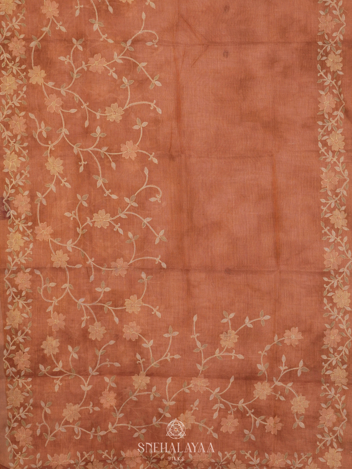 Peach Linen Saree