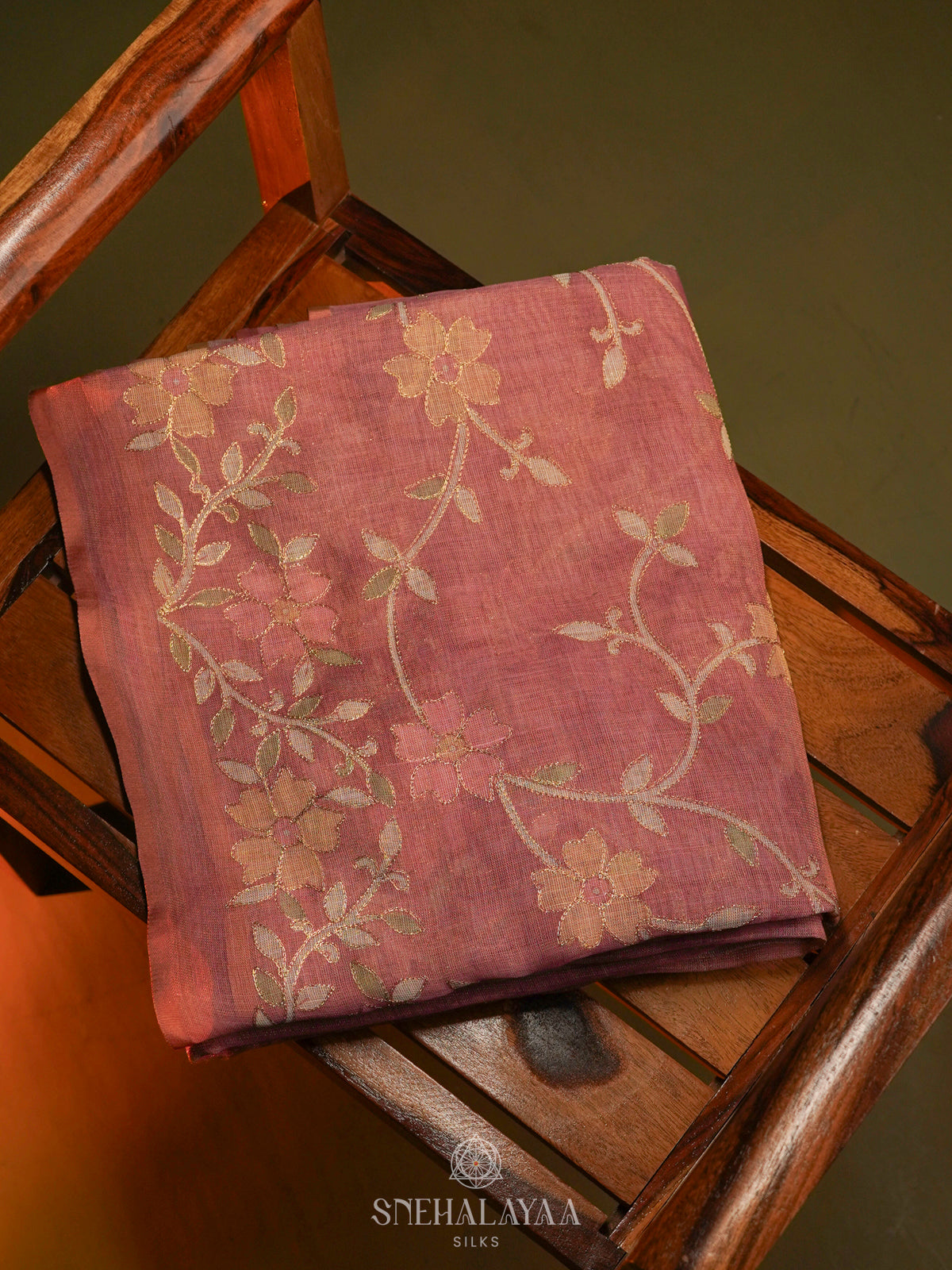 Pink Linen Saree