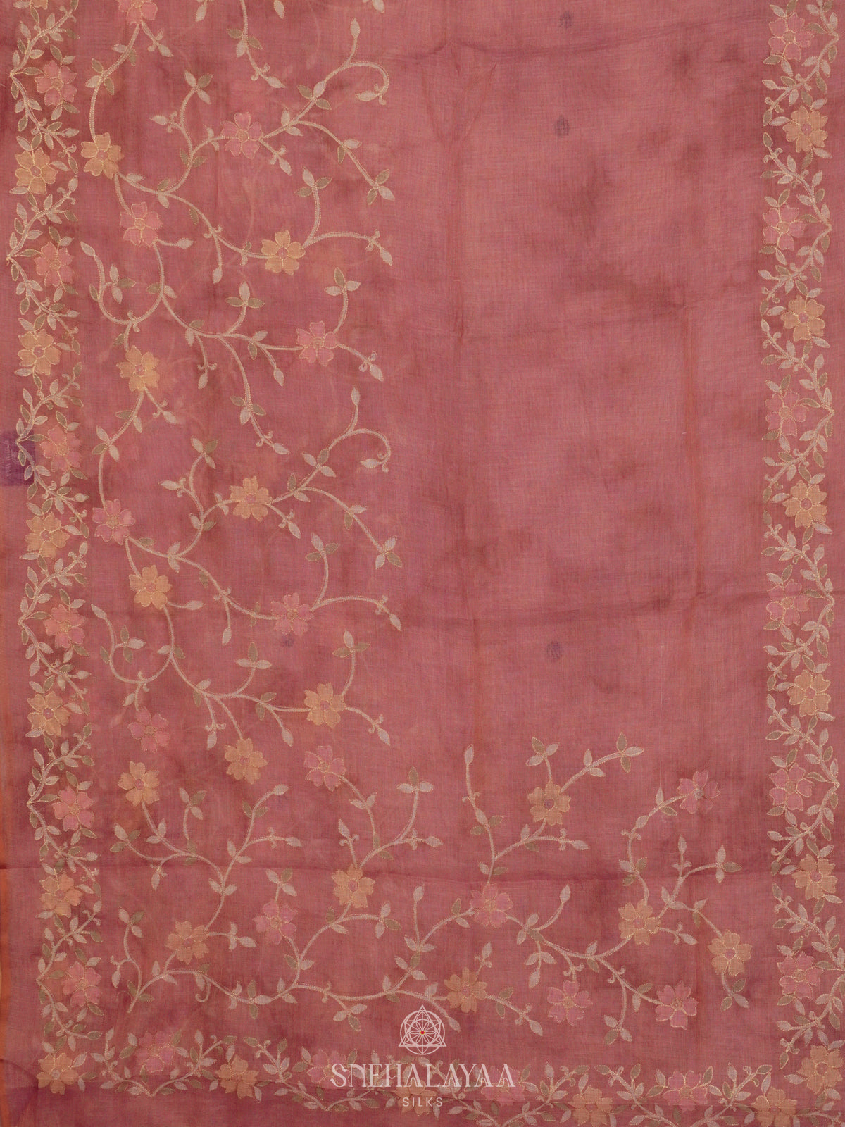 Pink Linen Saree