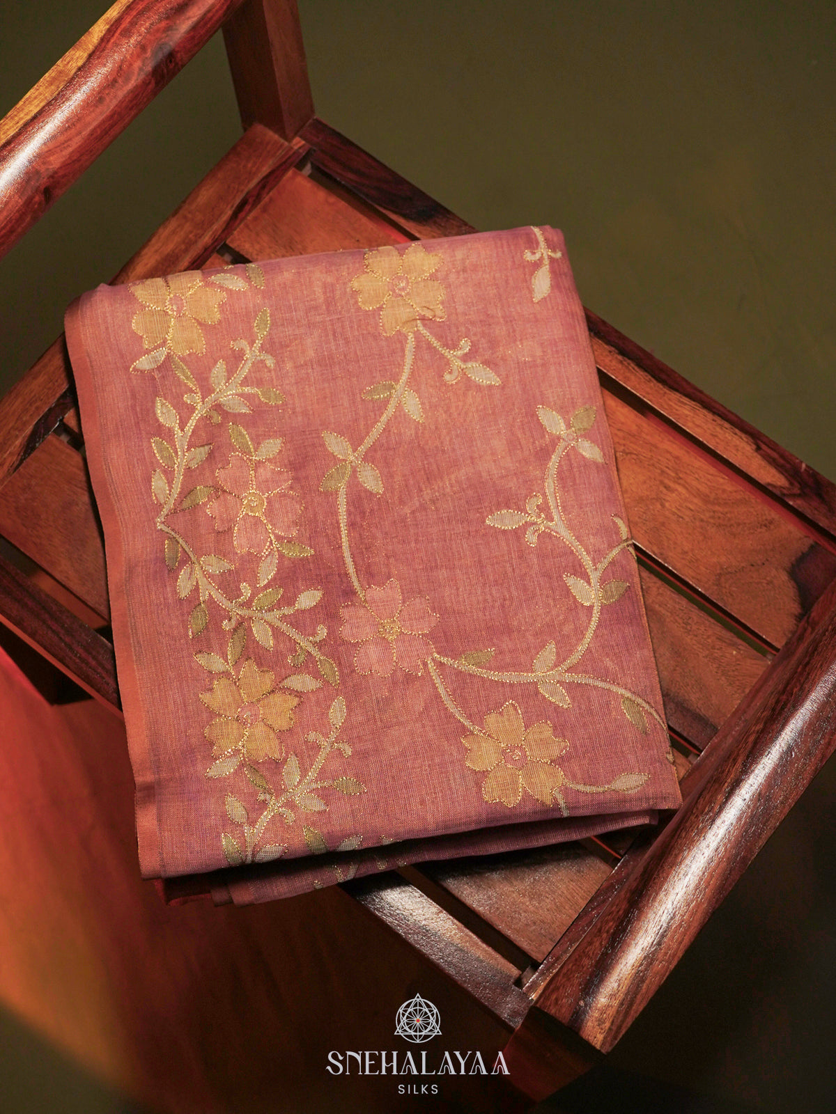 Pink Linen Saree