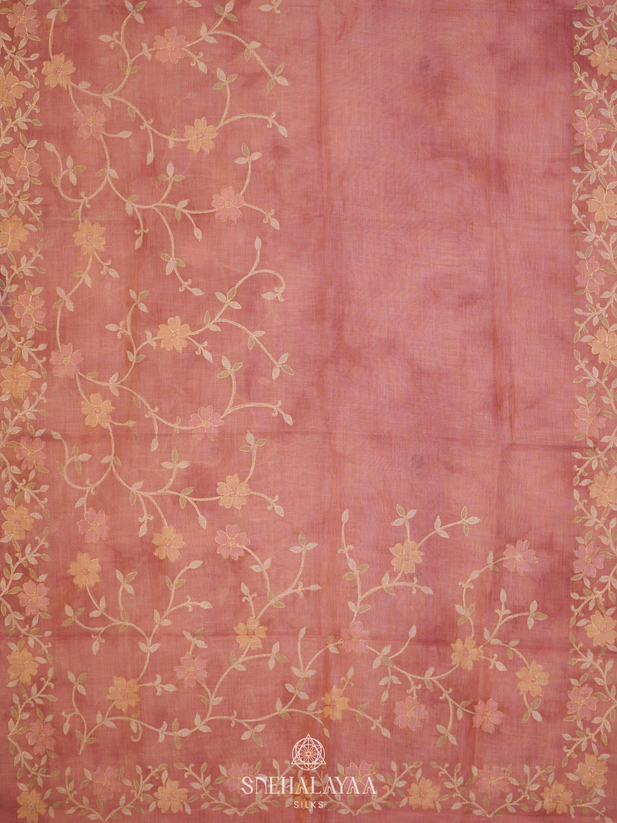 Pink Linen Saree