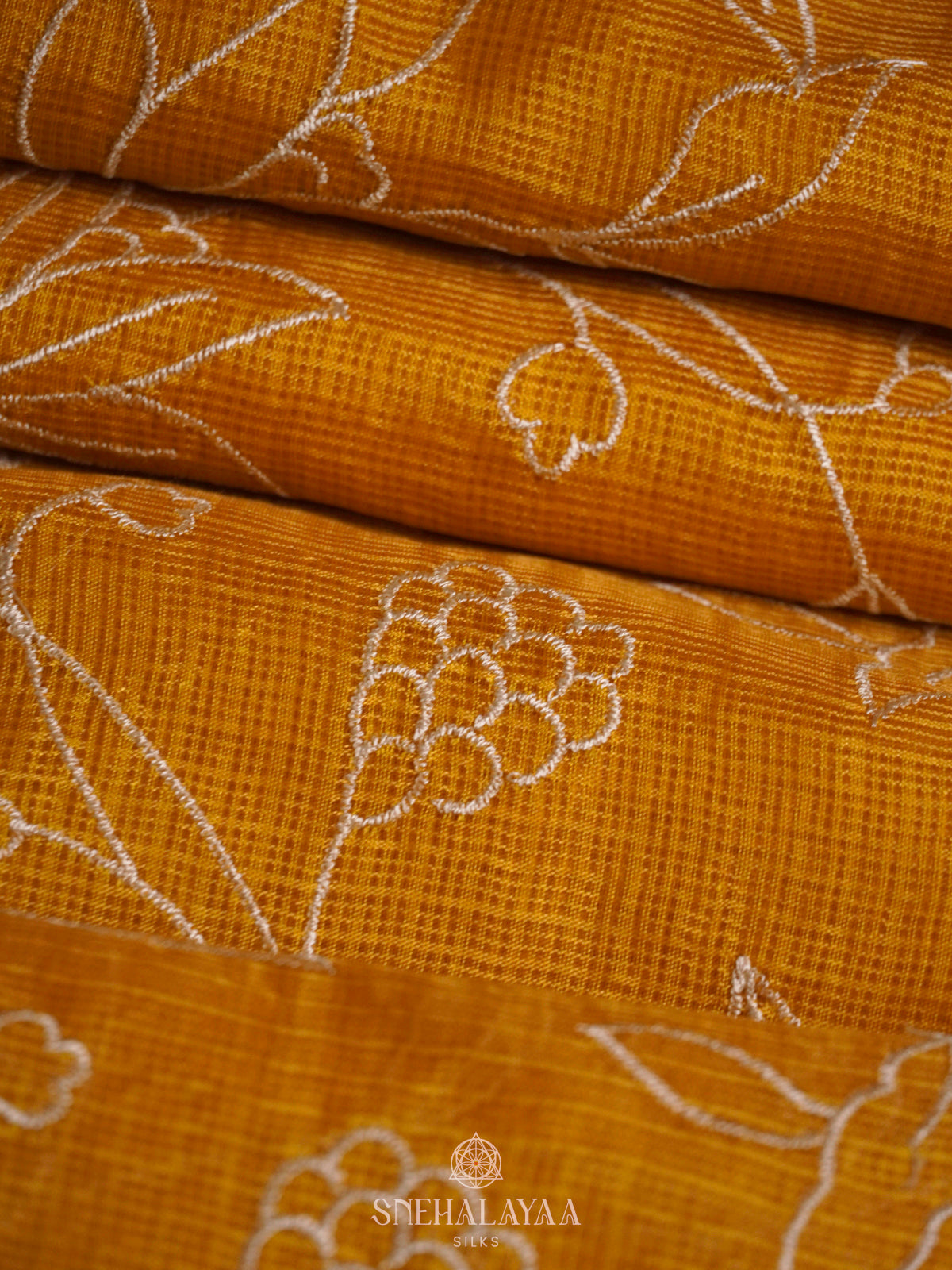 Mango Yellow Kota Saree