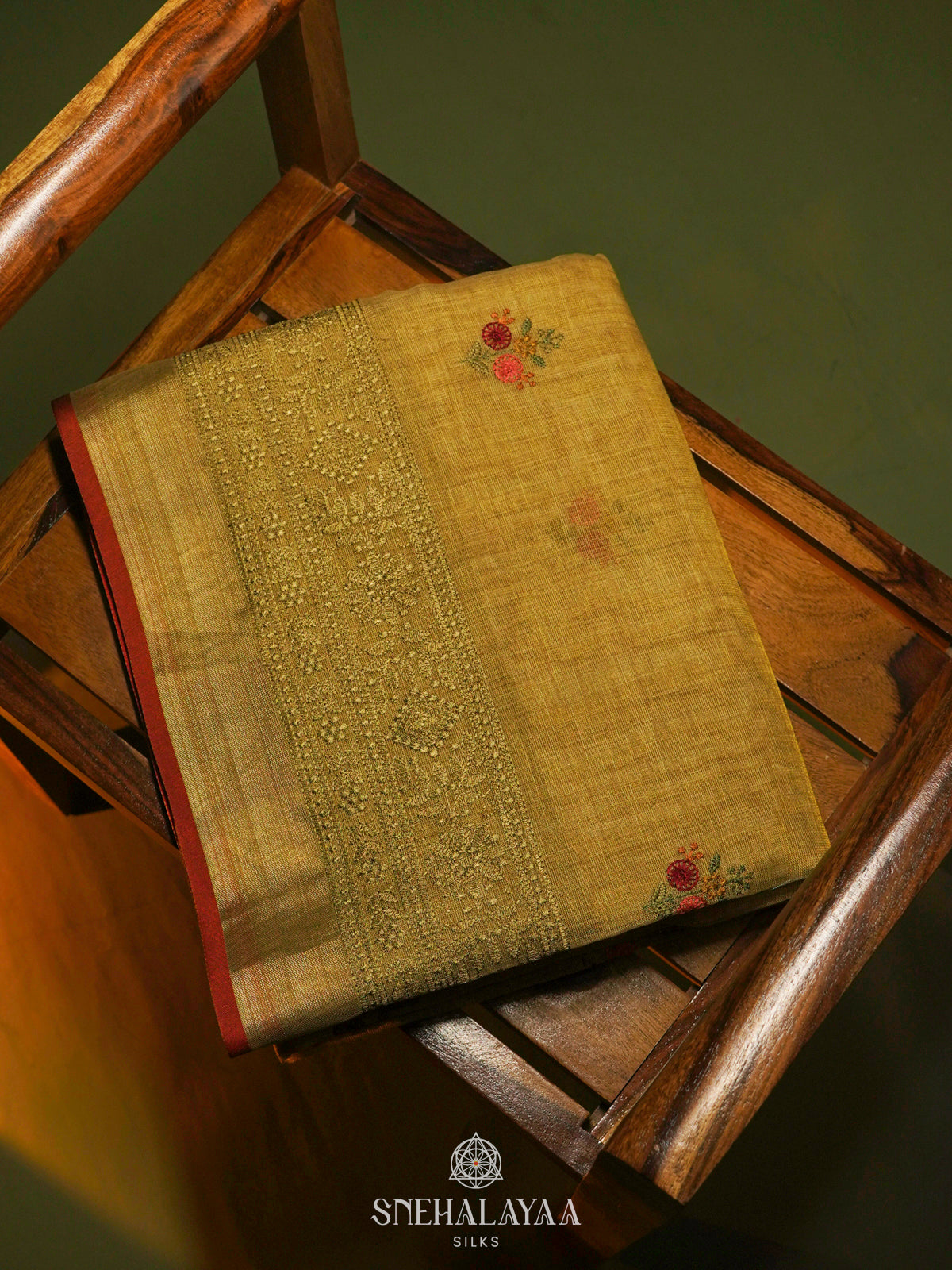 Yellow Linen Saree