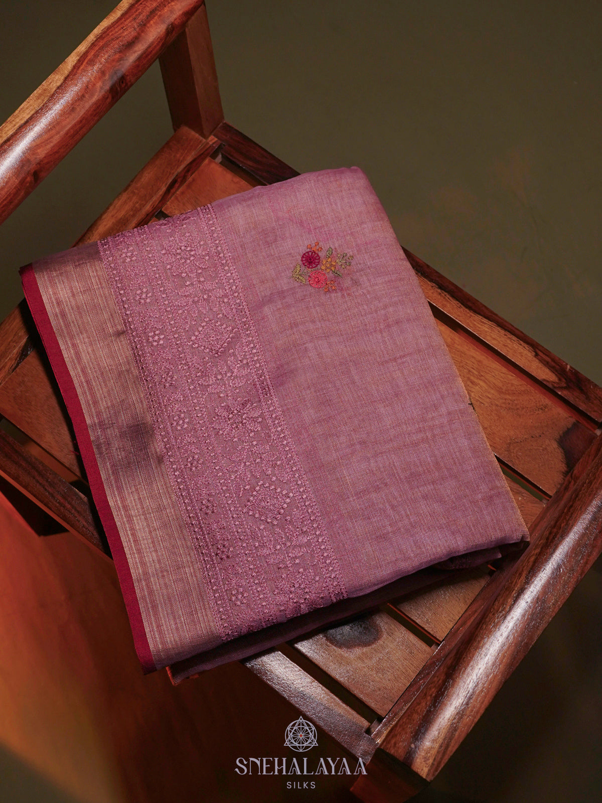 Pink Linen Saree