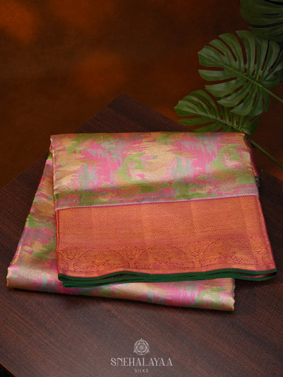 Multicolour Tissue Kanjivaram Silk Saree