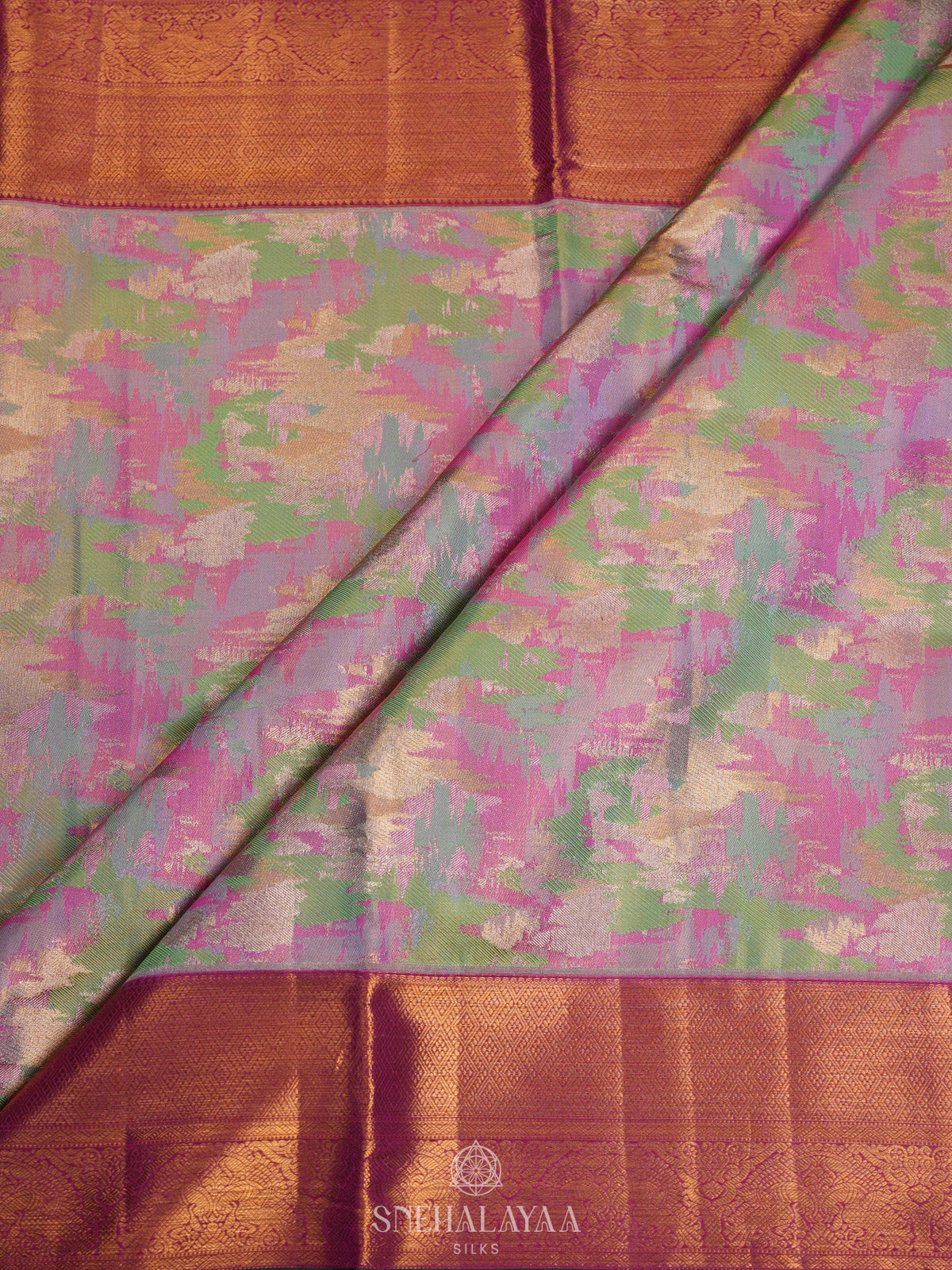 Multicolour Tissue Kanjivaram Silk Saree