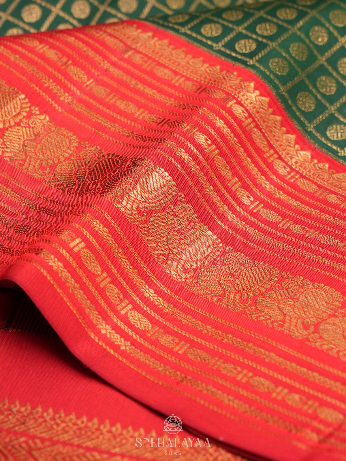 Forest Green Kanjivaram Silk Saree