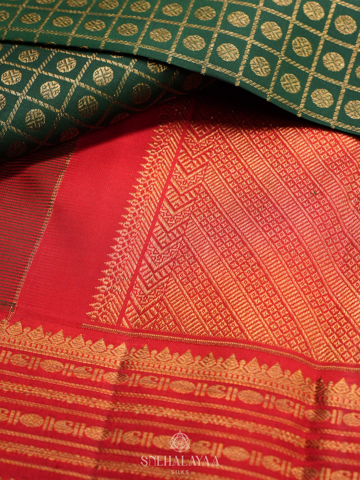 Forest Green Kanjivaram Silk Saree