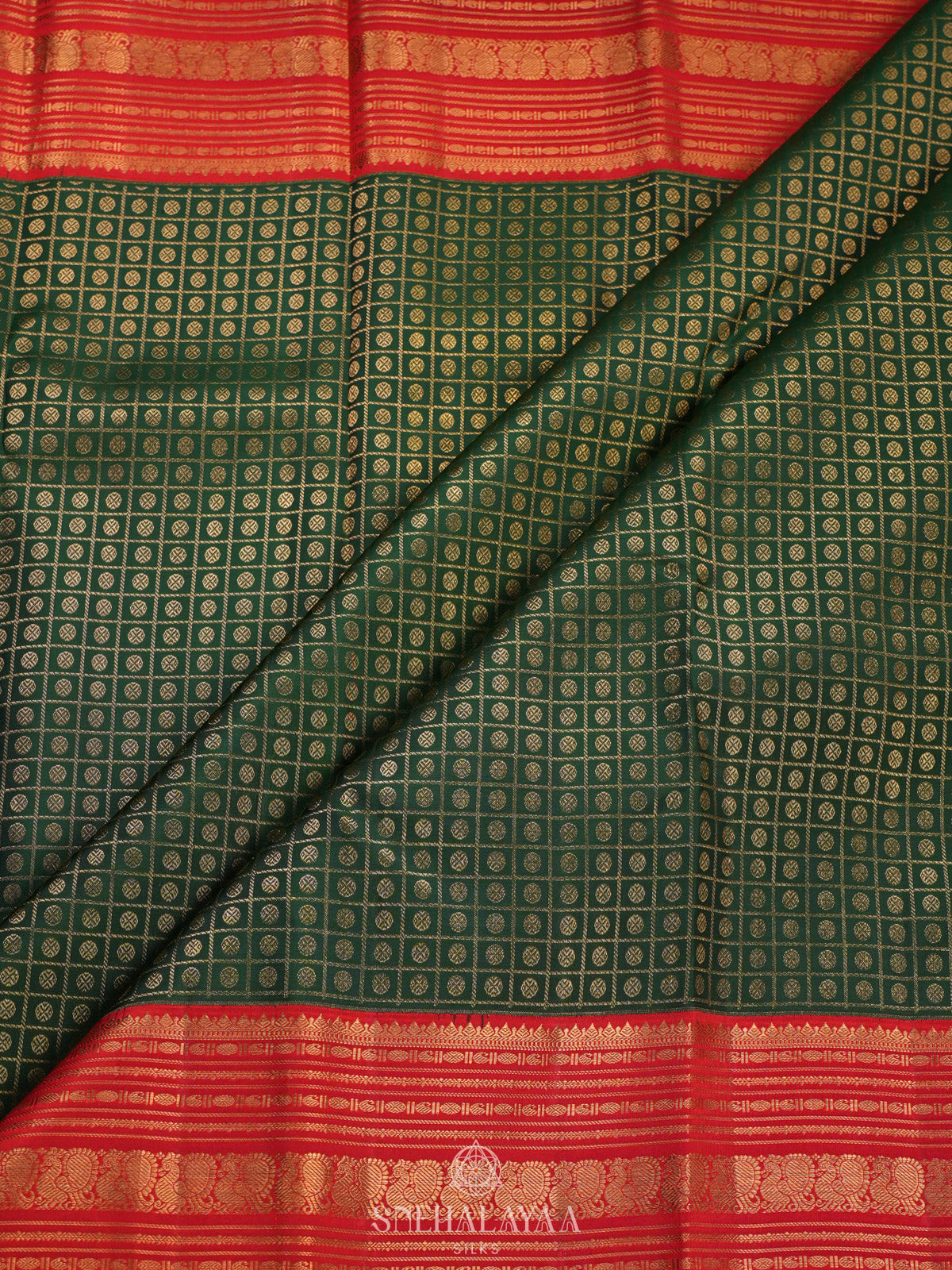 Forest Green Kanjivaram Silk Saree