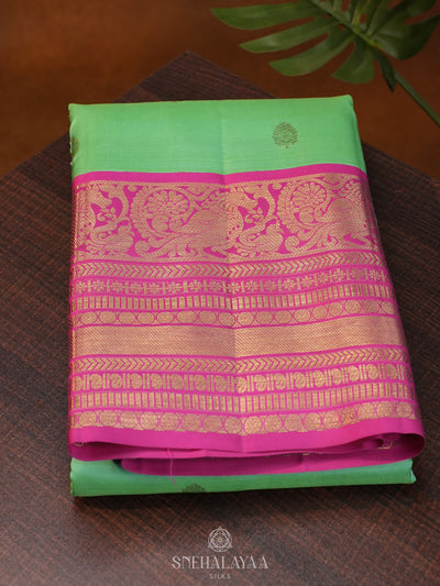 Teal Green Kanjivaram Silk Saree