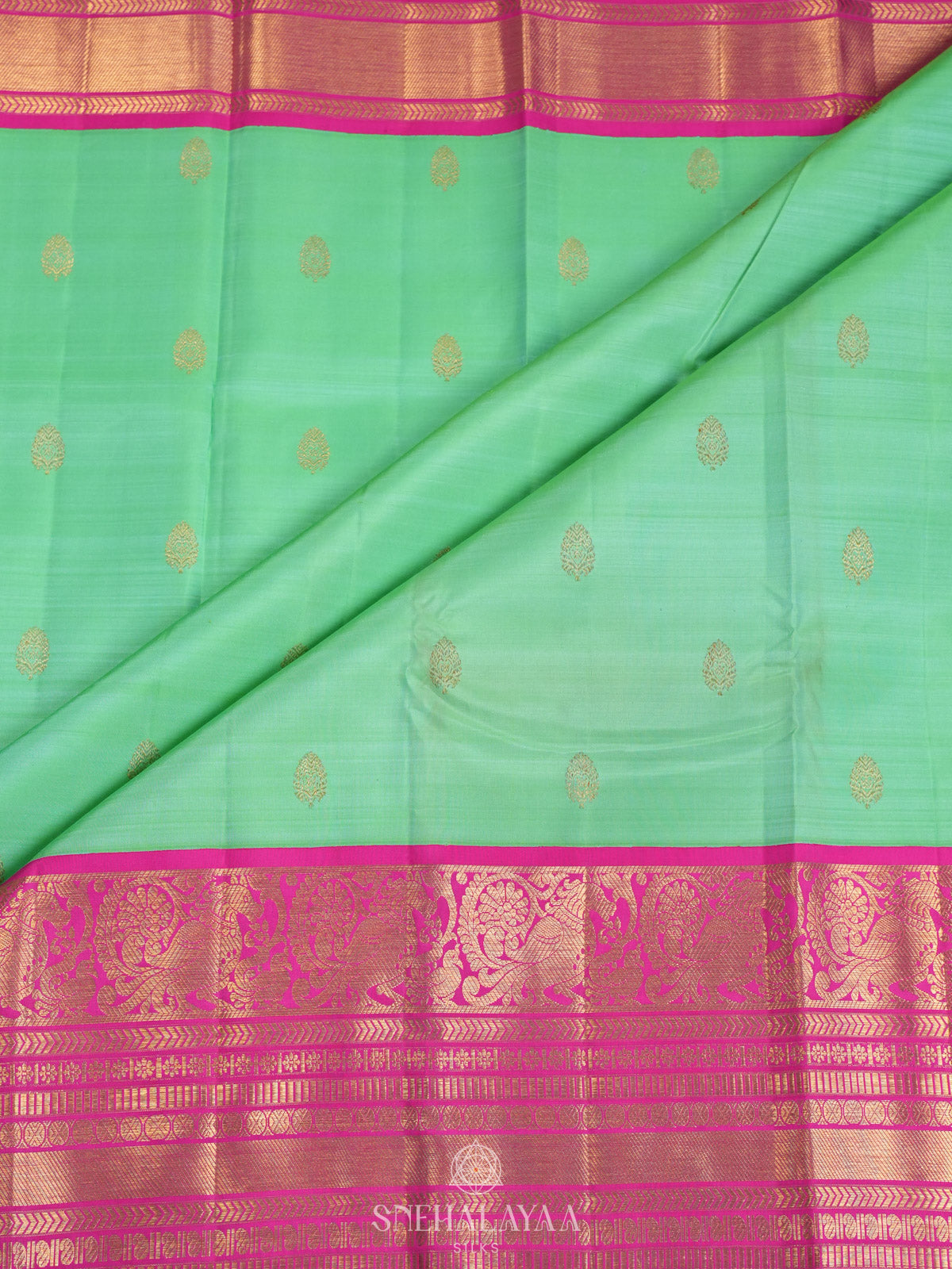 Teal Green Kanjivaram Silk Saree