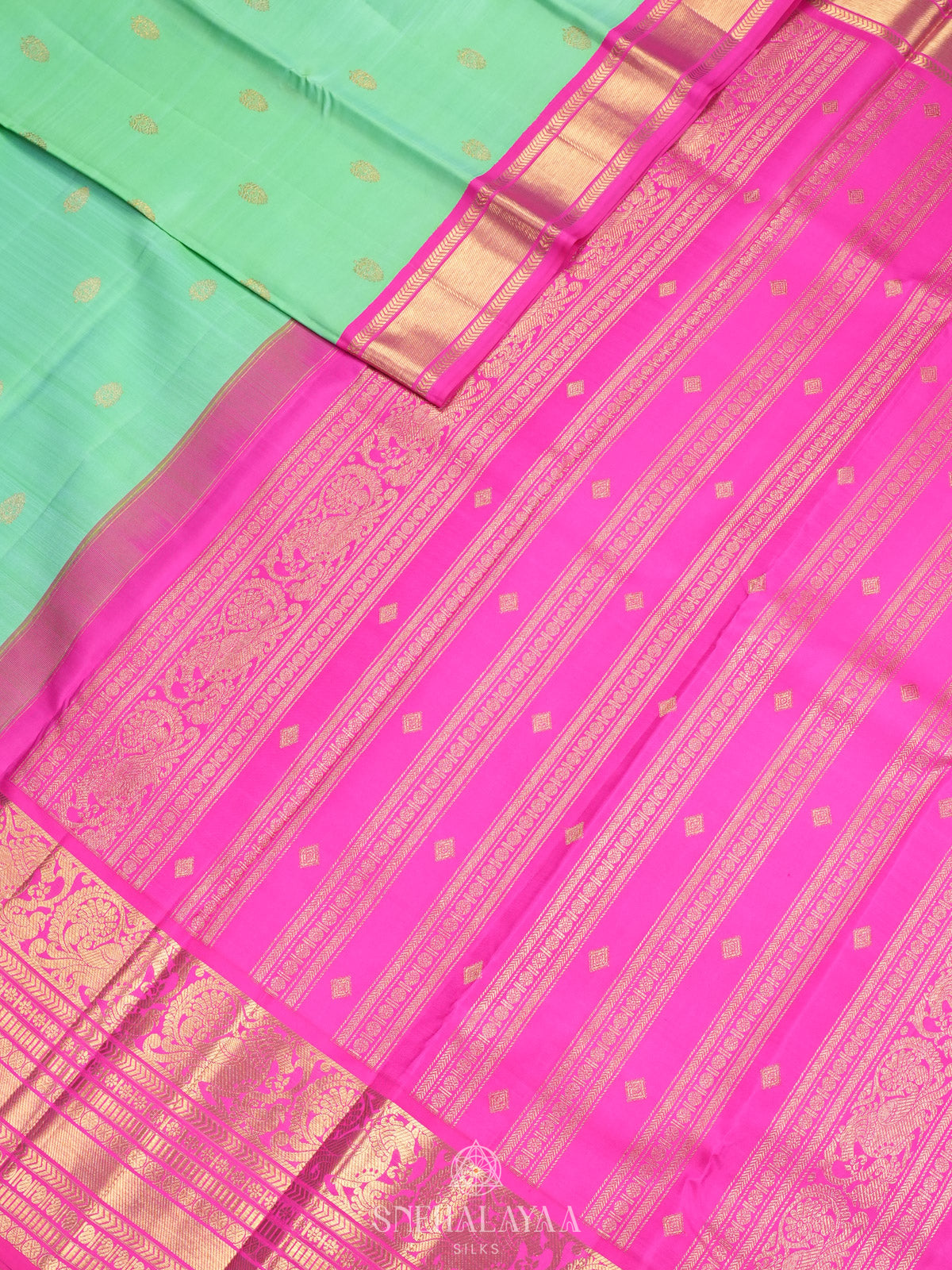 Teal Green Kanjivaram Silk Saree