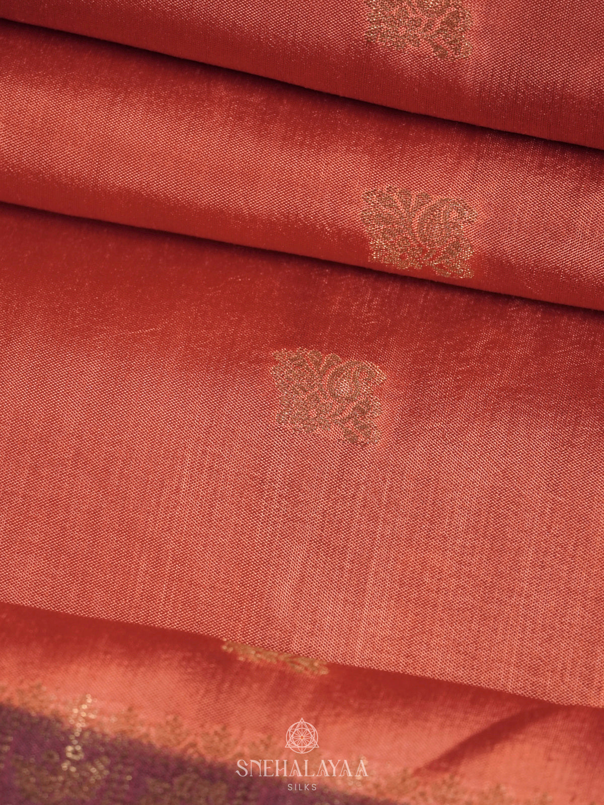 Peach Banaras Silk Saree