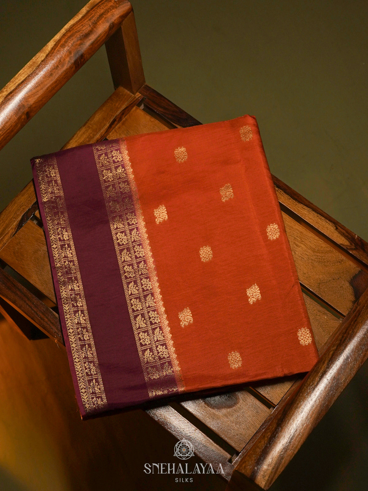 Orange Banaras Silk Saree