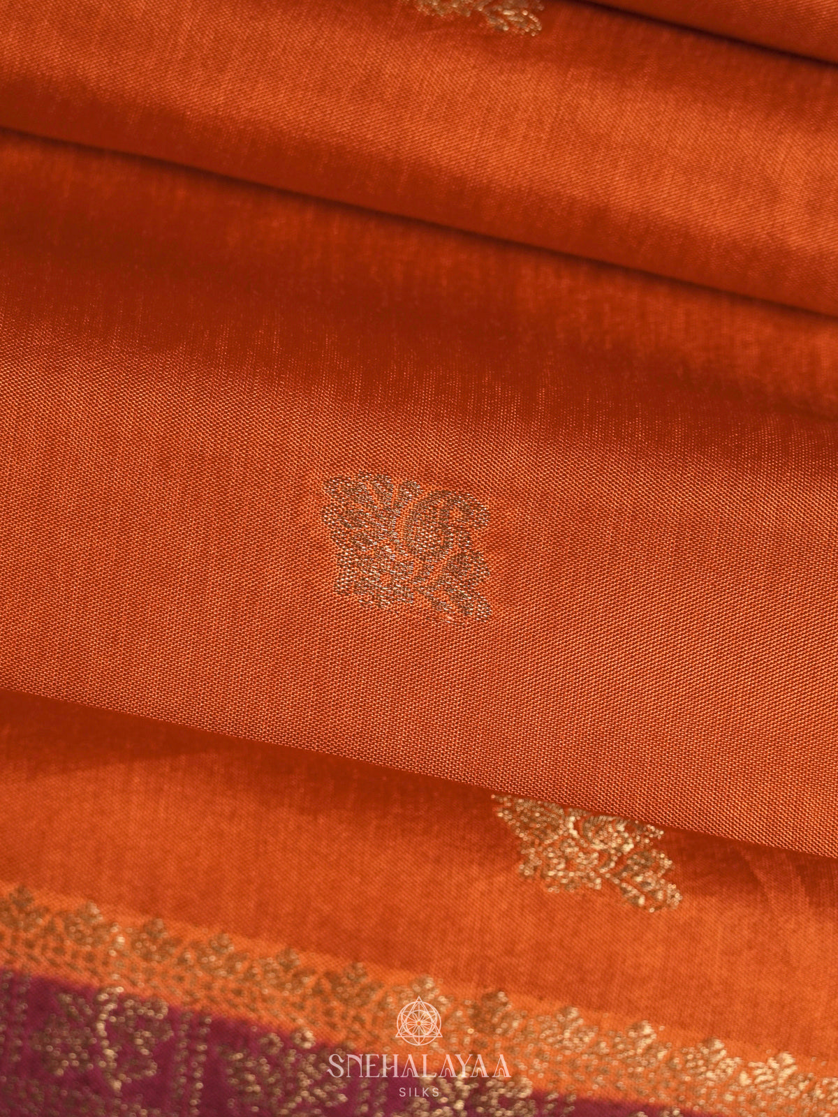 Orange Banaras Silk Saree