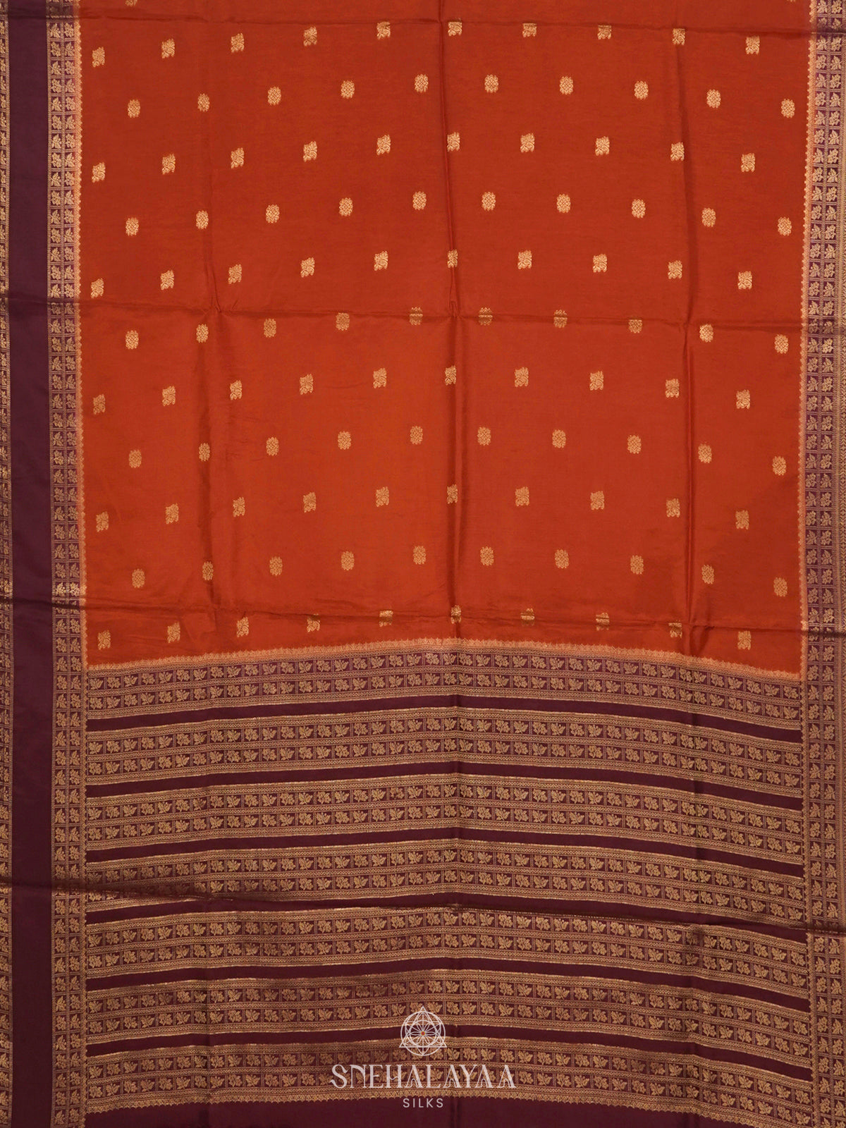Orange Banaras Silk Saree