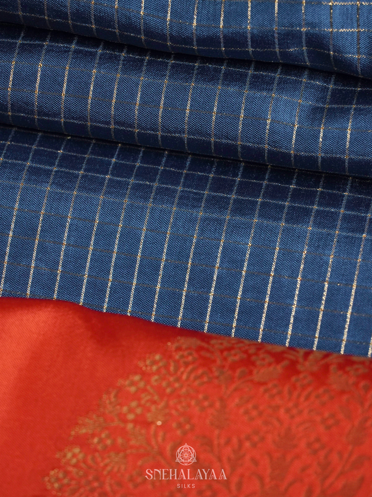 Peacock Blue Banaras Silk Saree