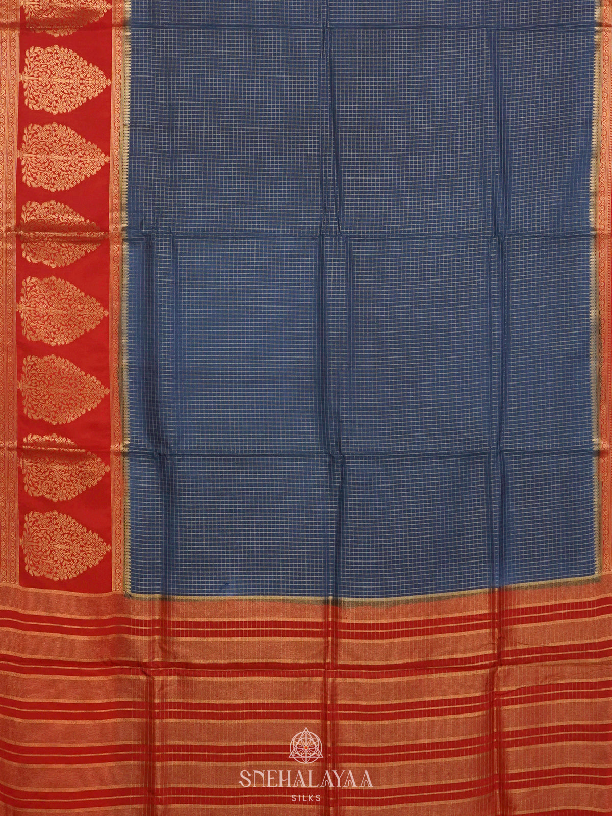 Peacock Blue Banaras Silk Saree
