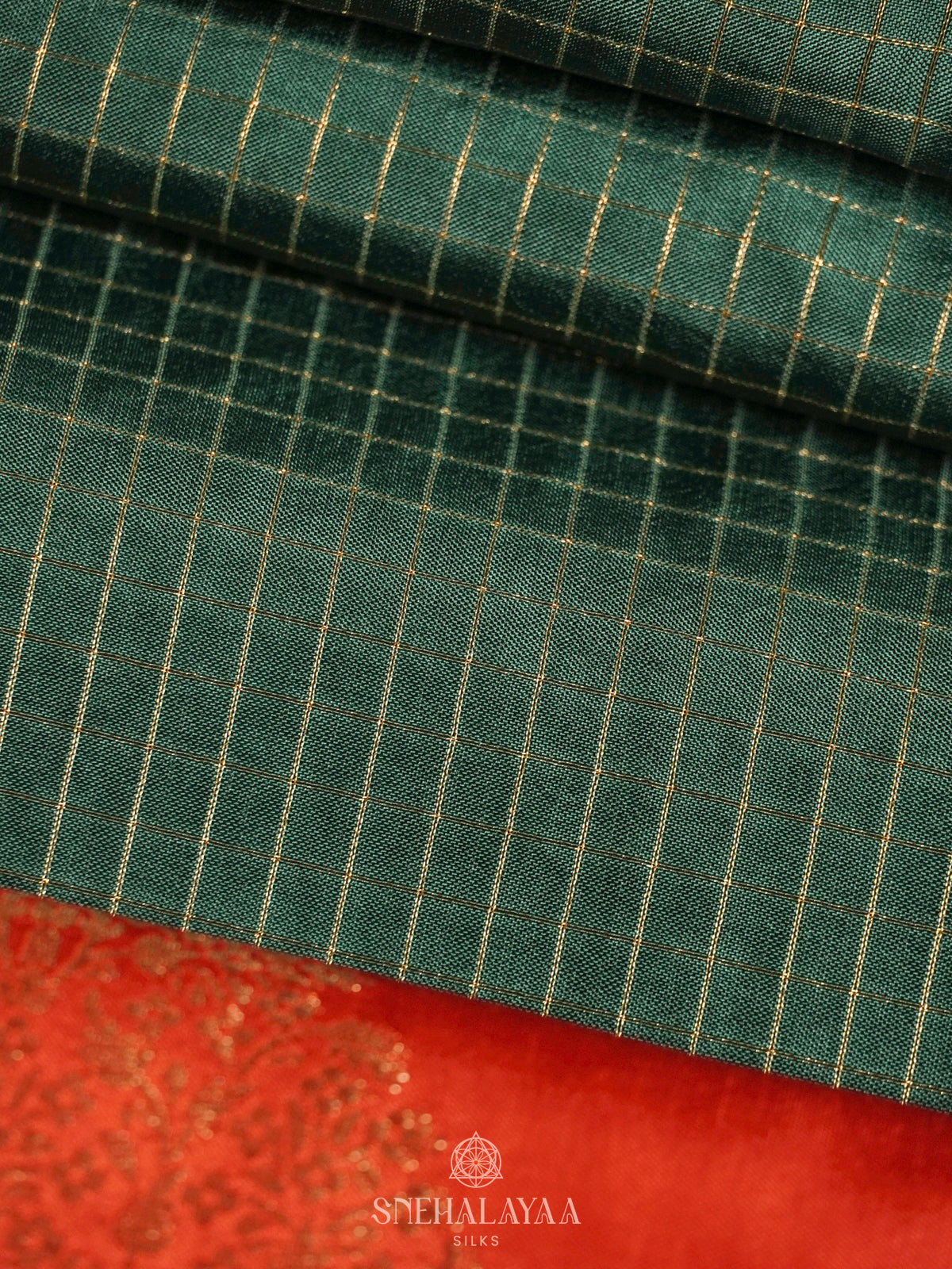 Forest Green Banaras Silk Saree
