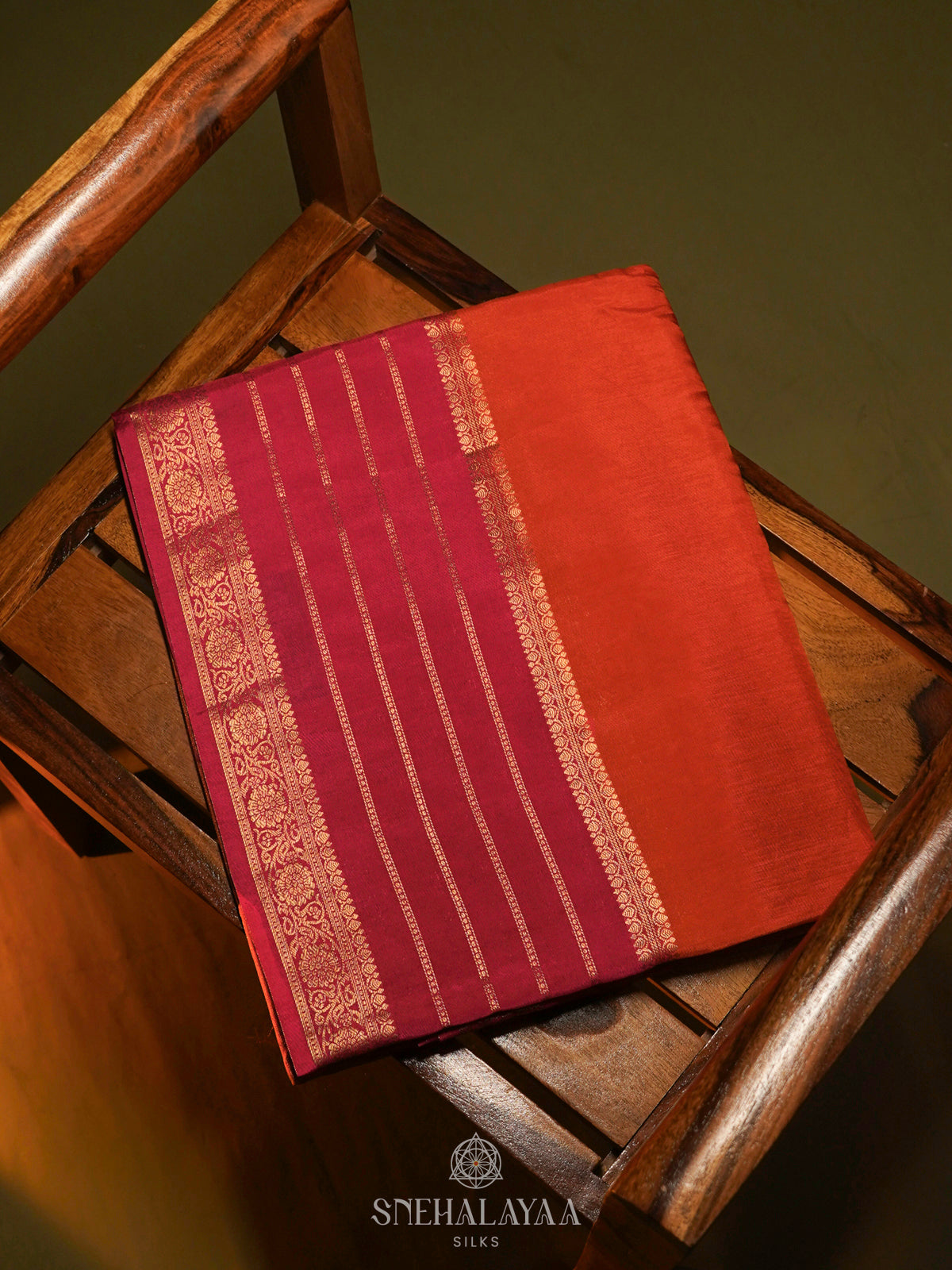 Orange Banaras Silk Saree