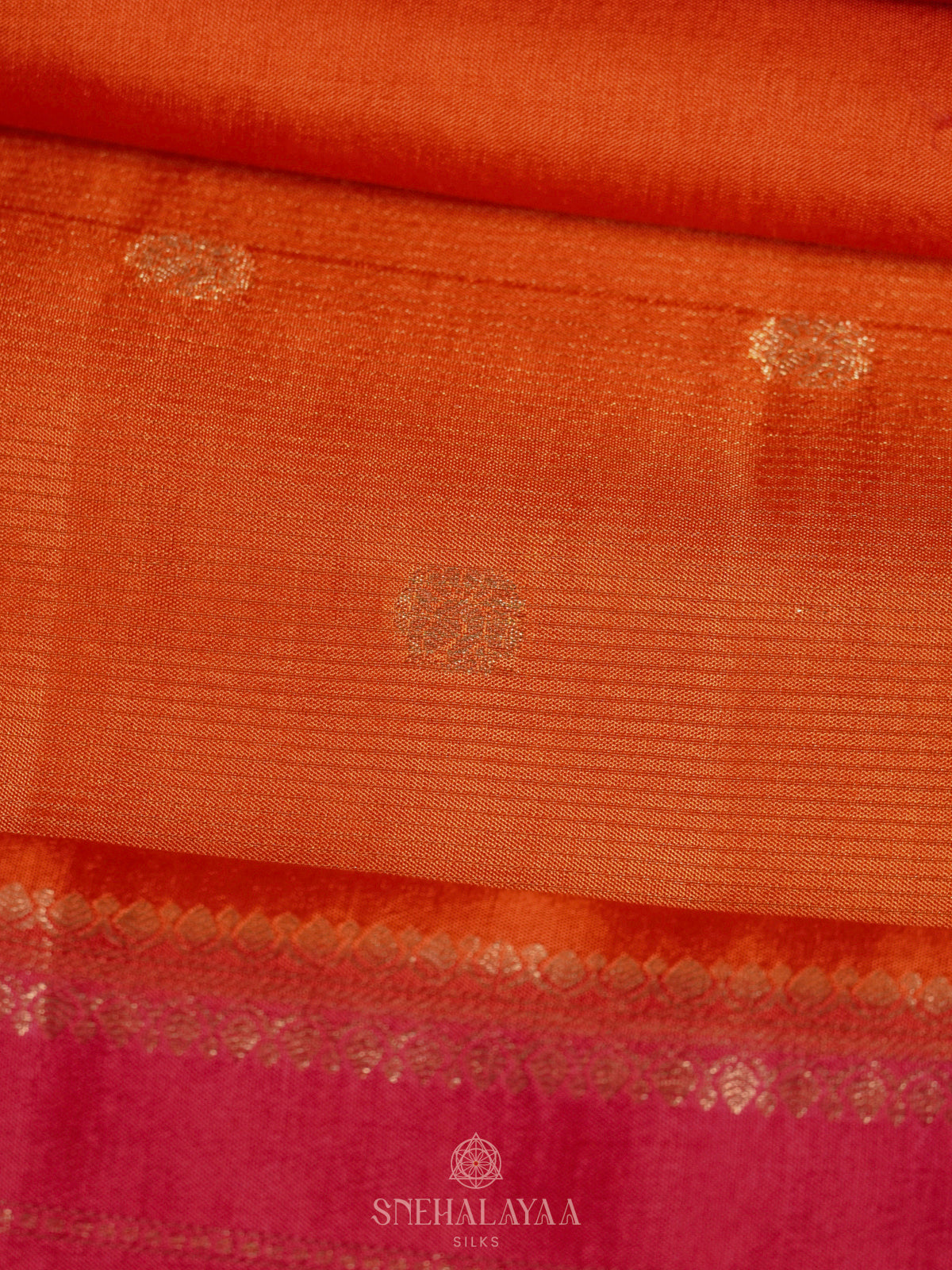 Orange Banaras Silk Saree