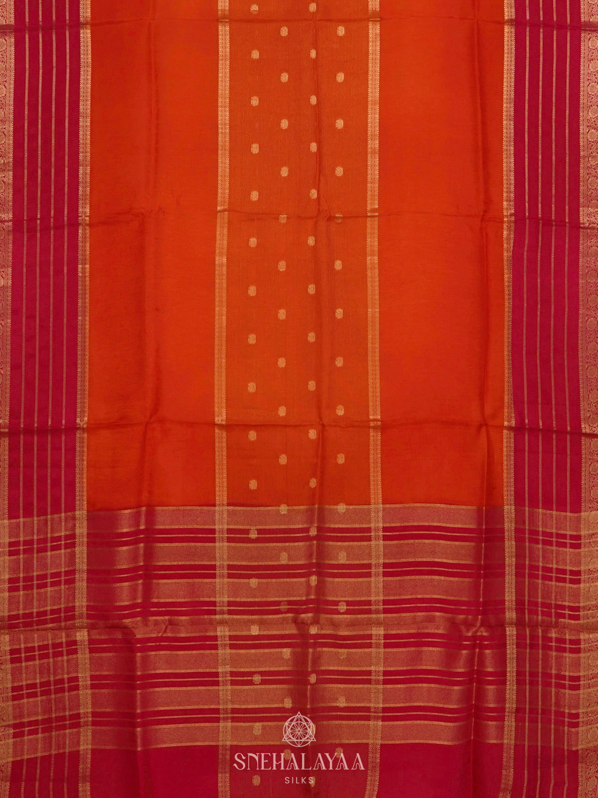 Orange Banaras Silk Saree