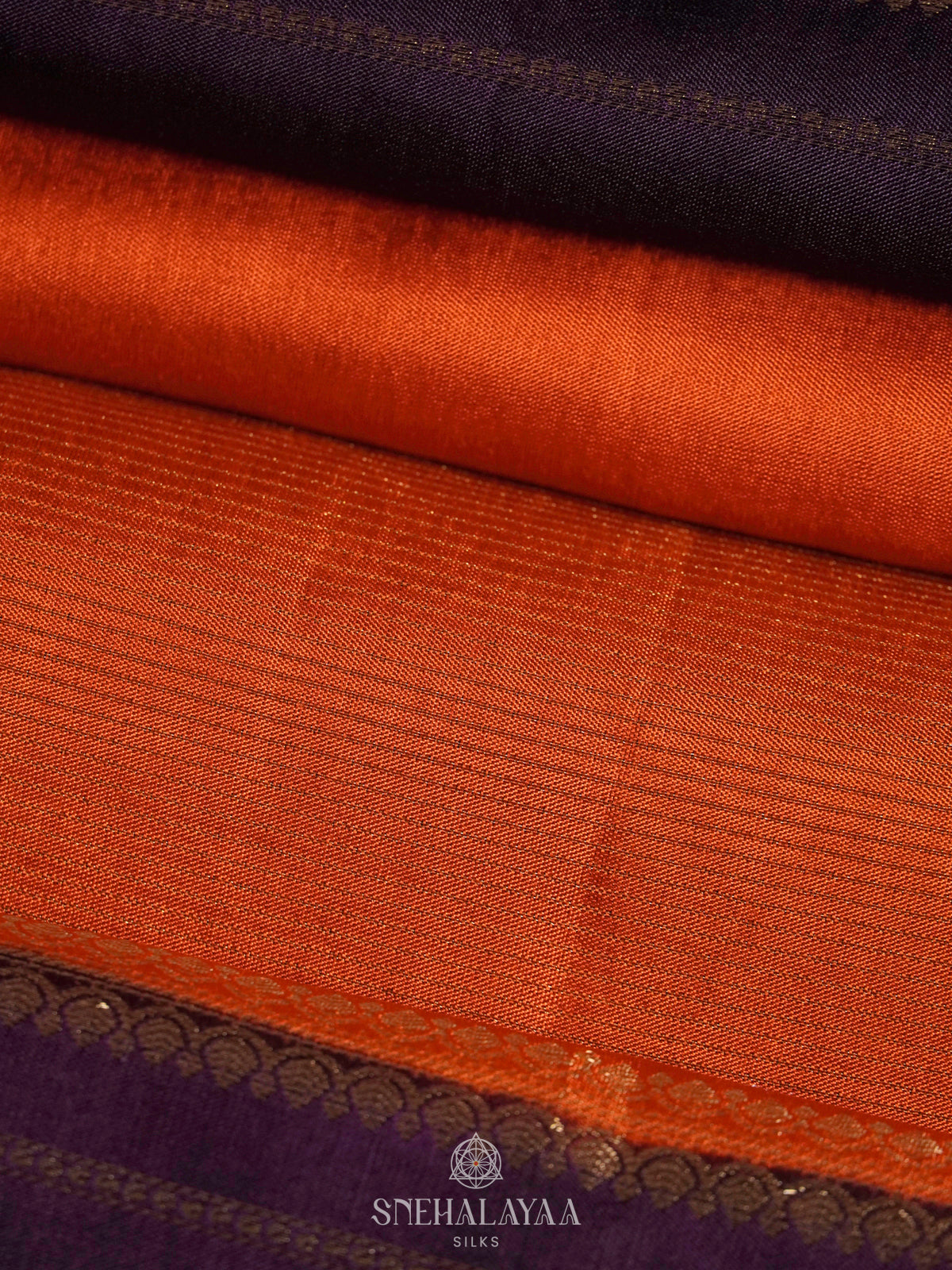 Orange Banaras Silk Saree
