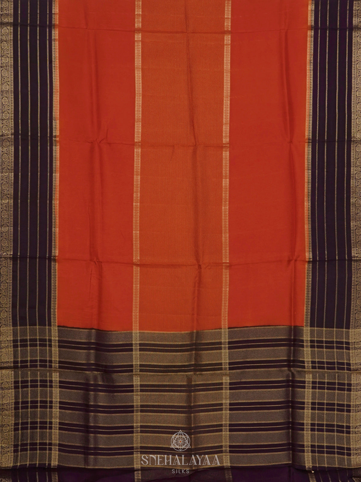 Orange Banaras Silk Saree