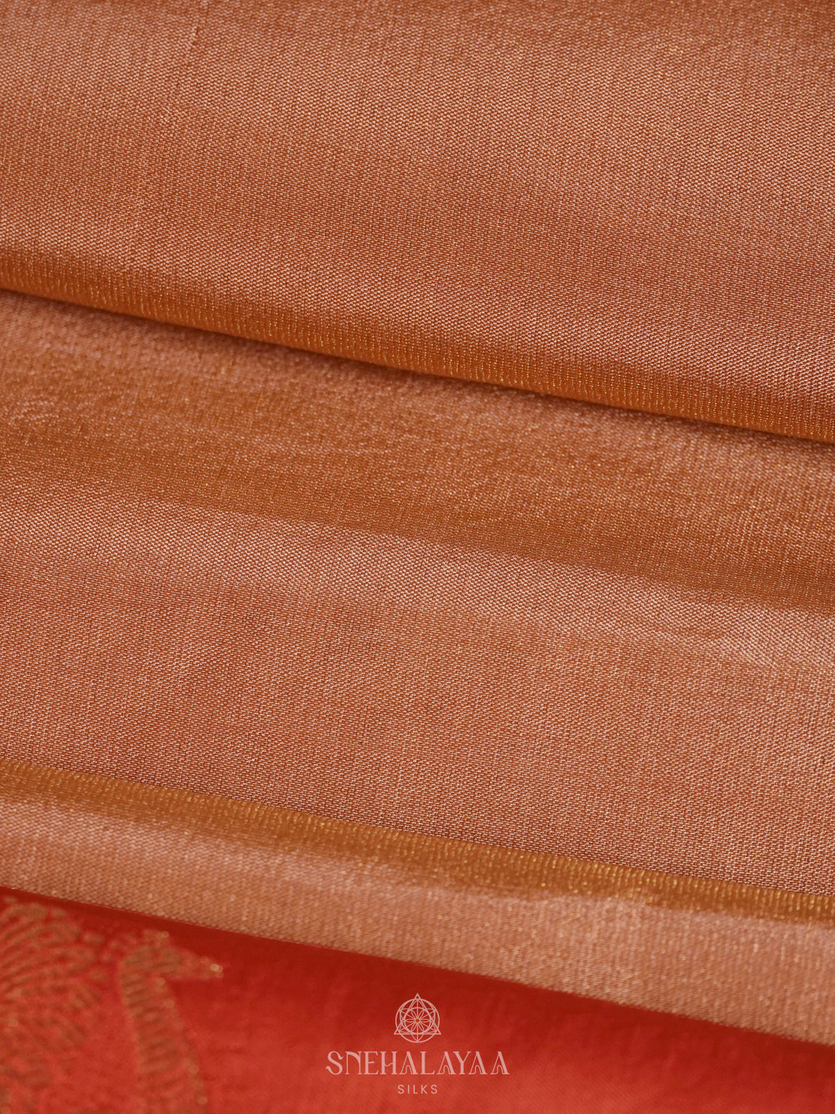 Peach Banaras Silk Saree