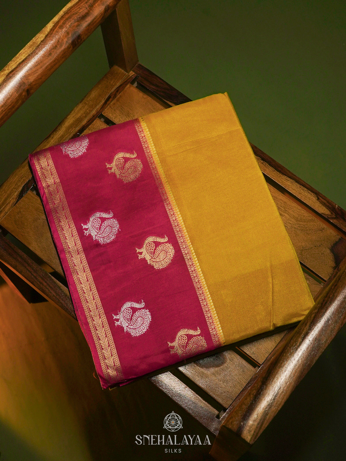 Mango Yellow Banaras Silk Saree