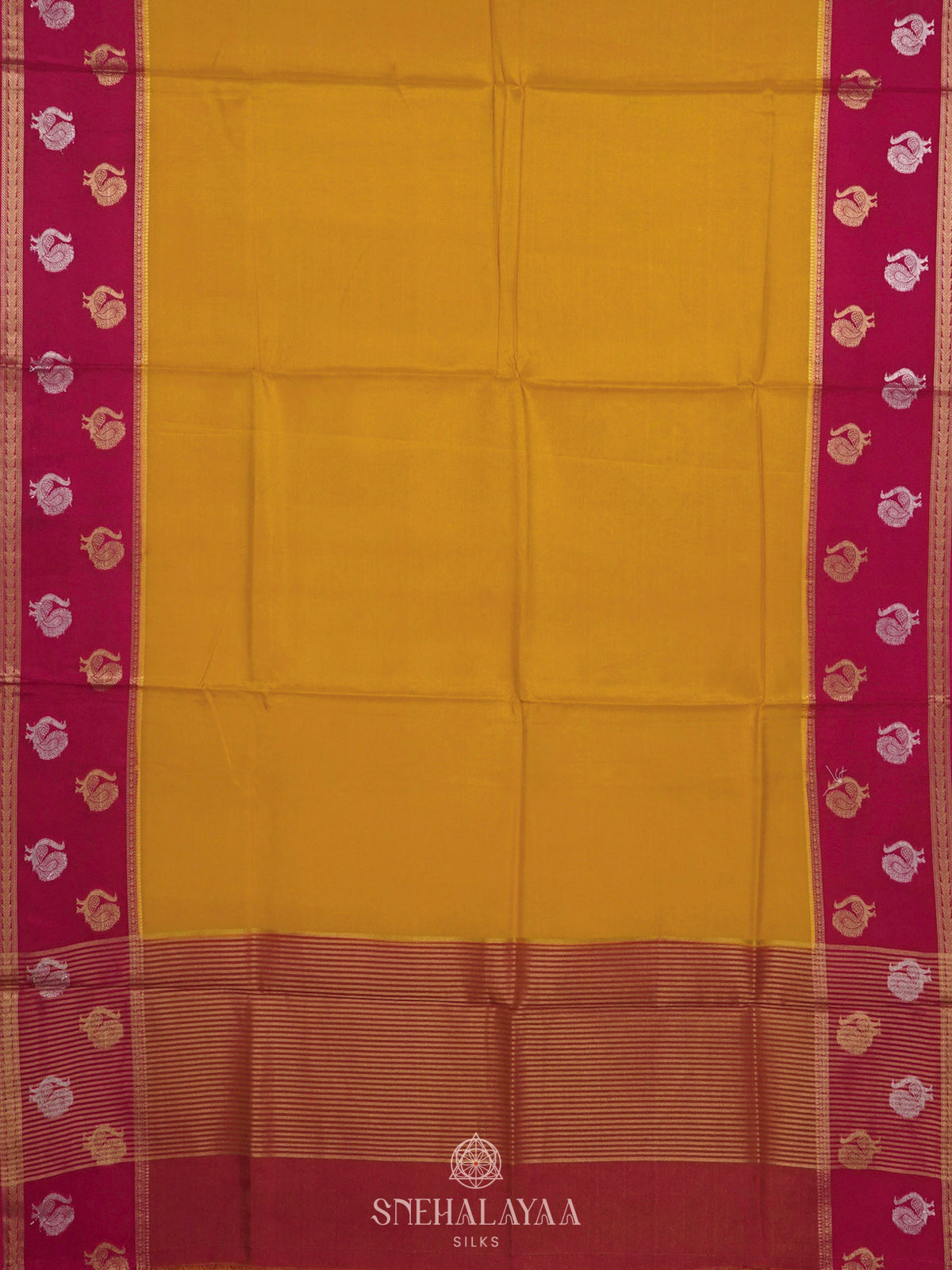 Mango Yellow Banaras Silk Saree