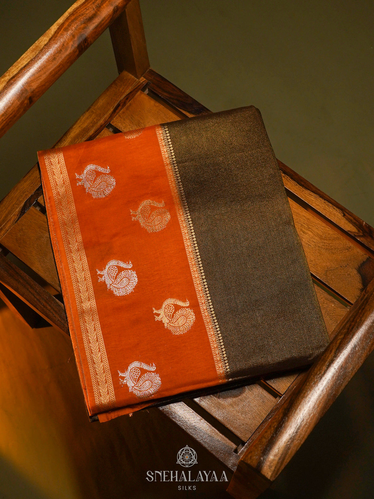 Brown Banaras Silk Saree
