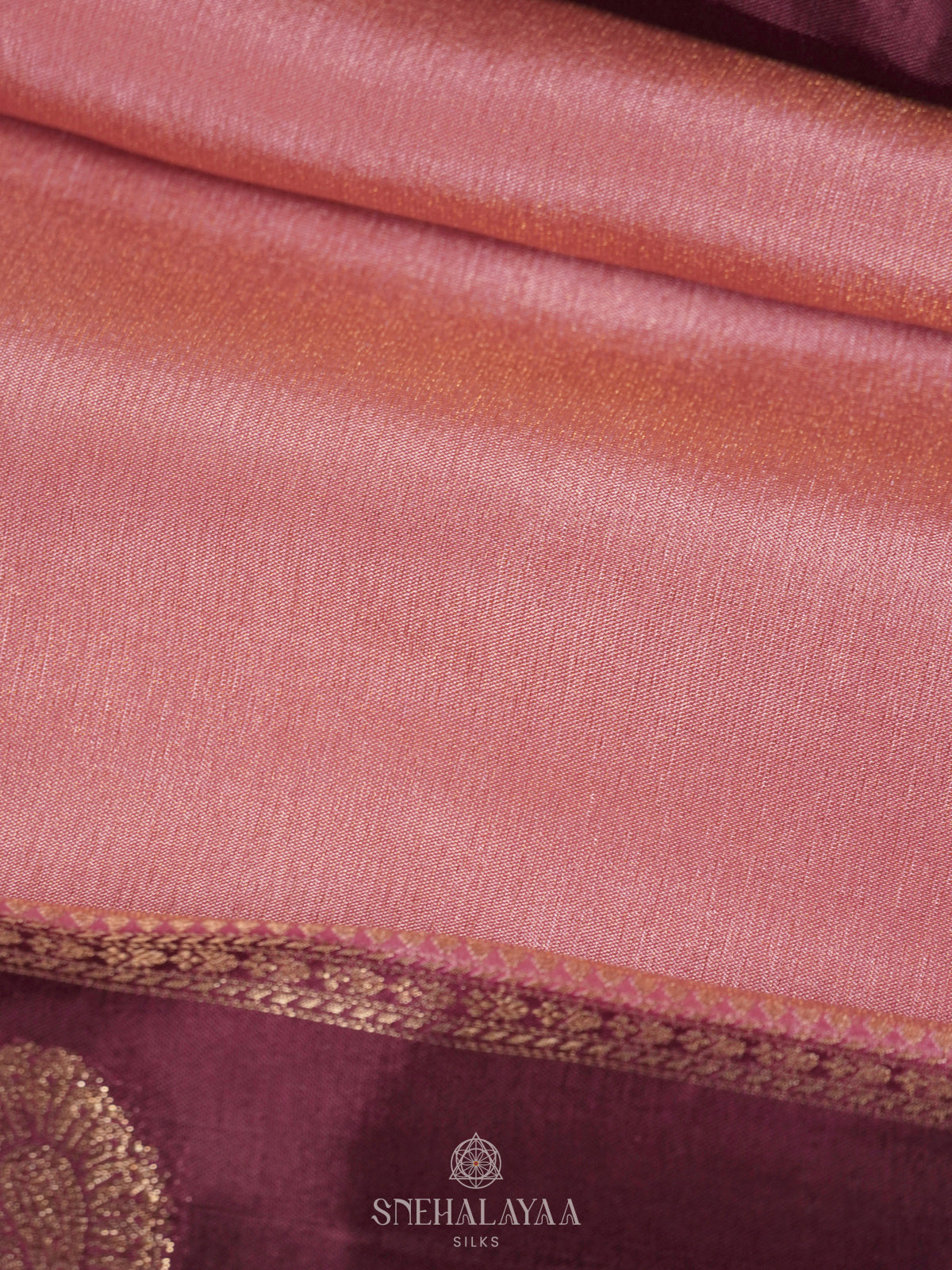 Peach Banaras Silk Saree