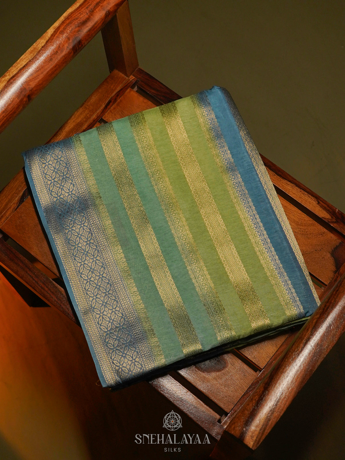 Sky Blue Banaras Silk Saree