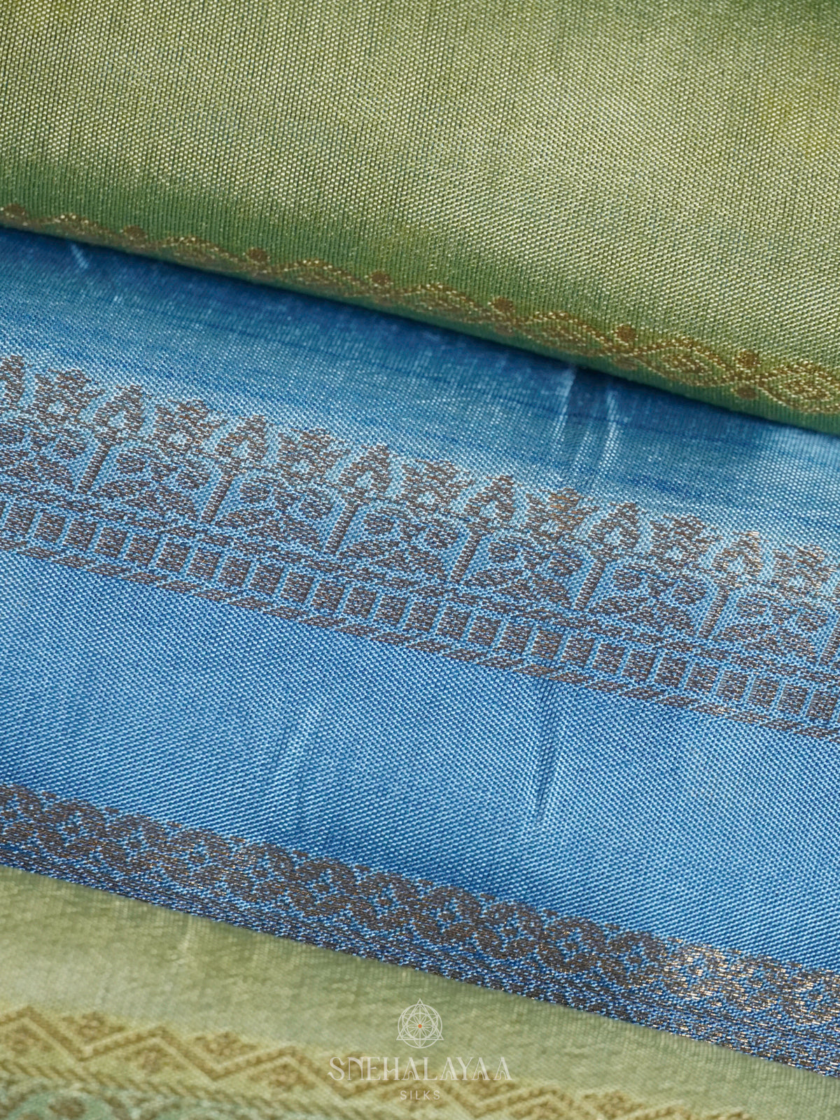 Sky Blue Banaras Silk Saree