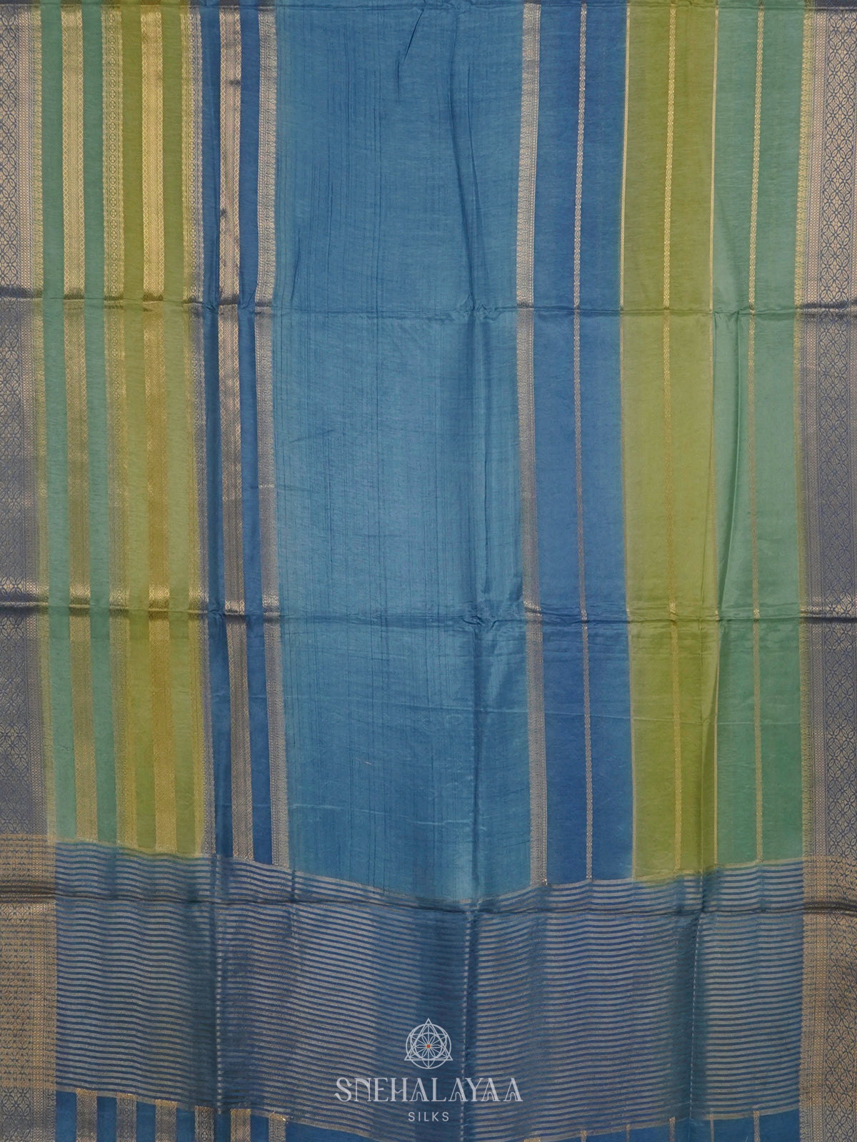 Sky Blue Banaras Silk Saree