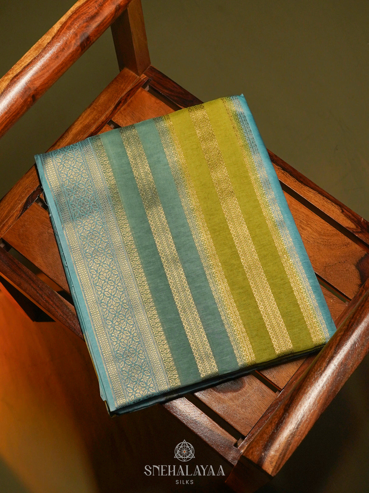 Sky Blue Banaras Silk Saree