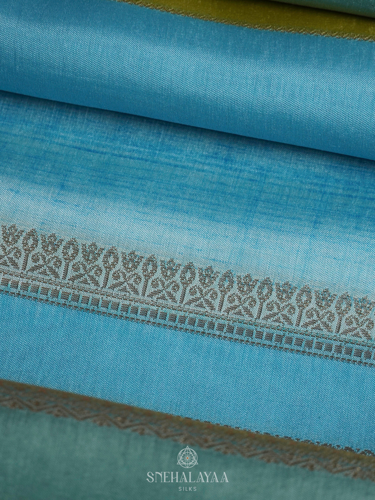 Sky Blue Banaras Silk Saree