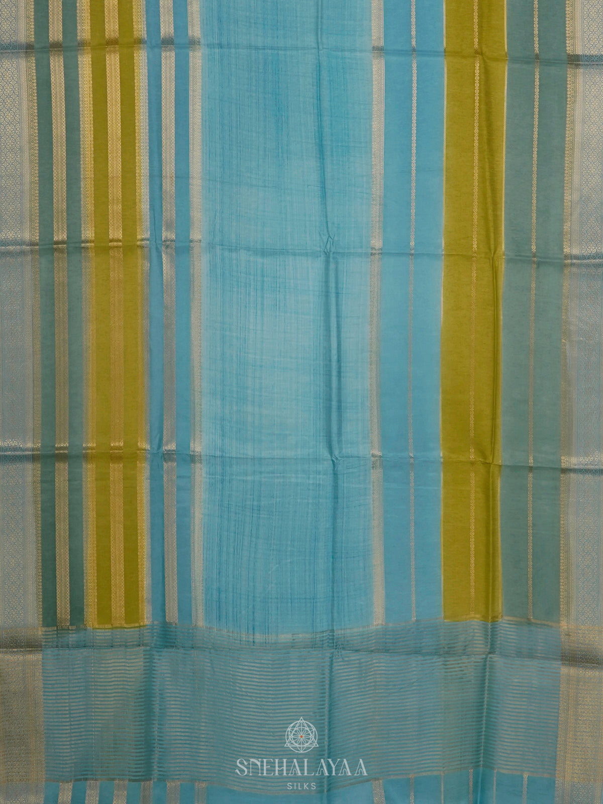 Sky Blue Banaras Silk Saree