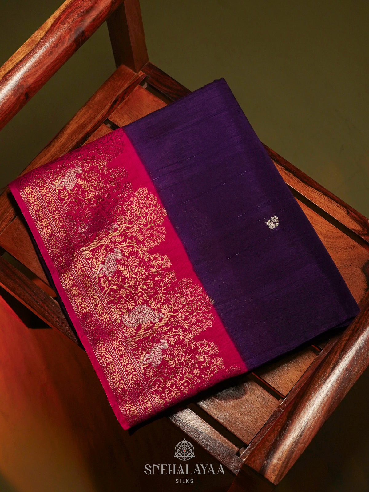 Purple Banaras Silk Saree