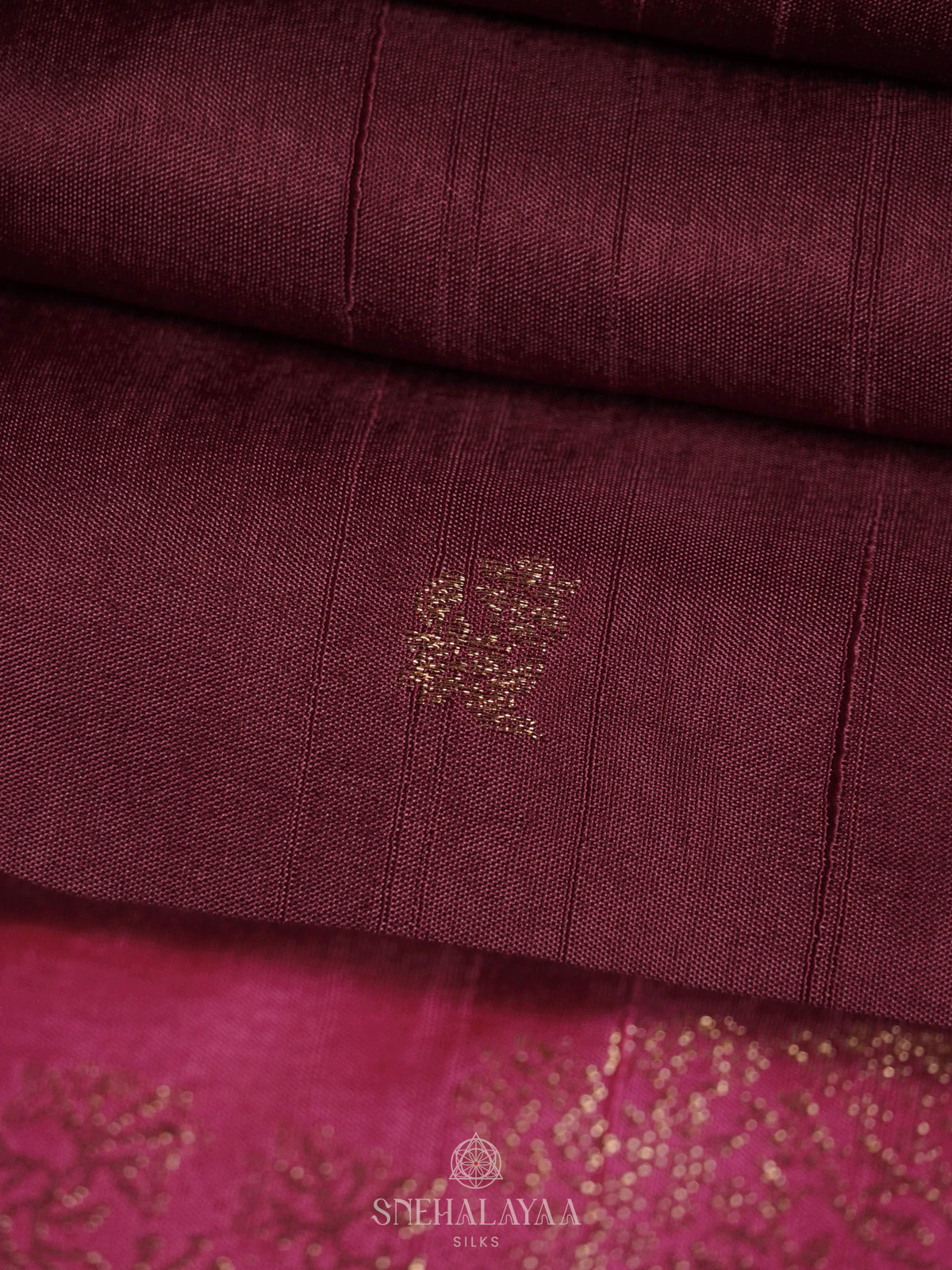 Burgundy Banaras Silk Saree