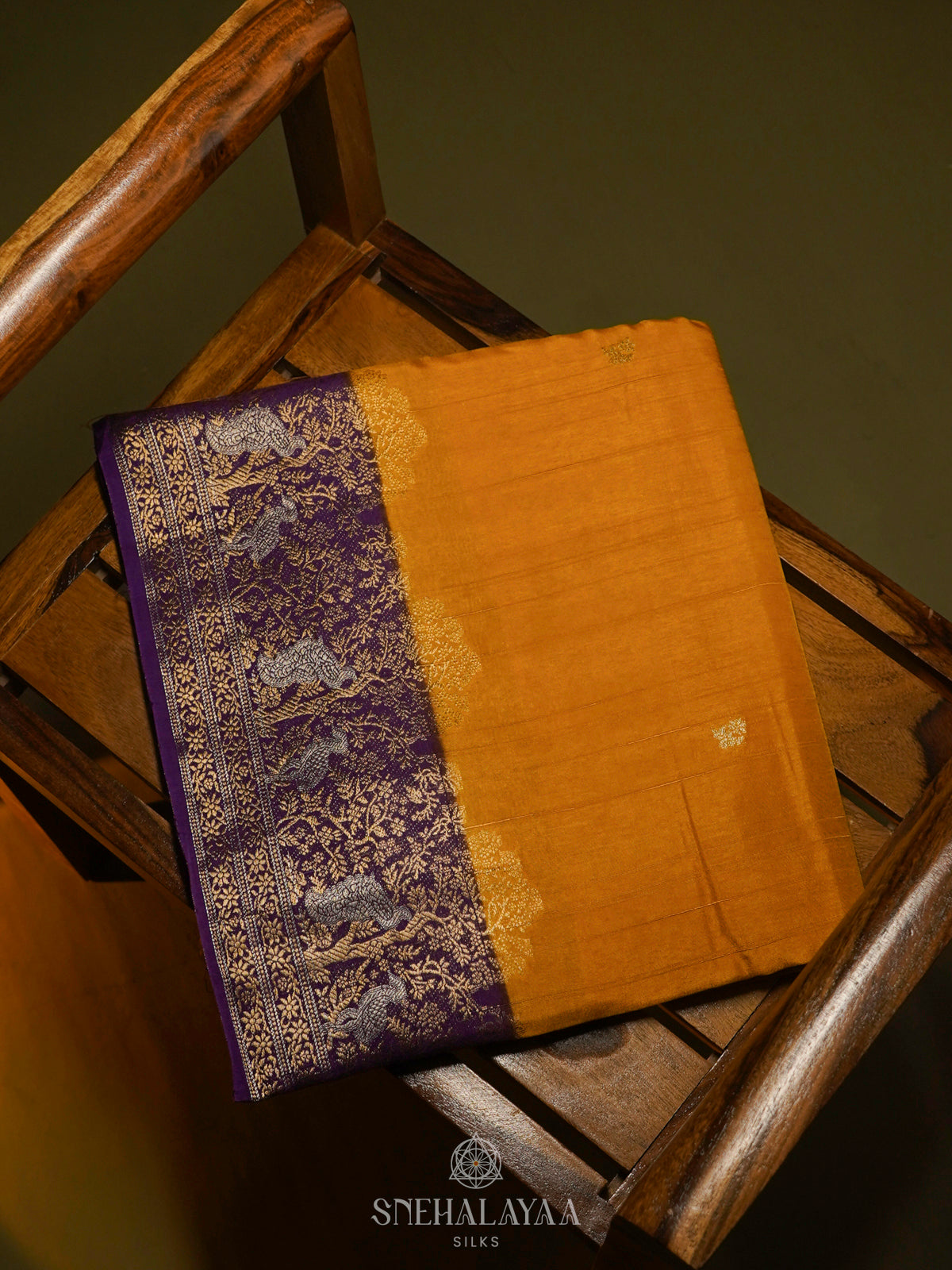 Mango Yellow Banaras Silk Saree