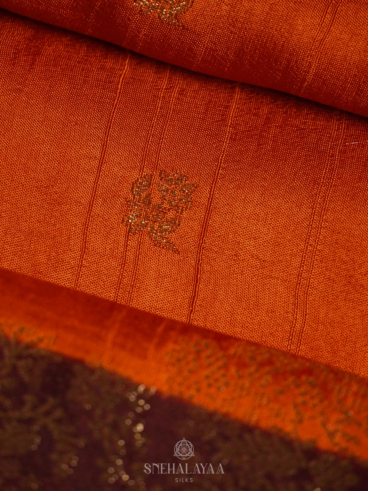 Orange Banaras Silk Saree