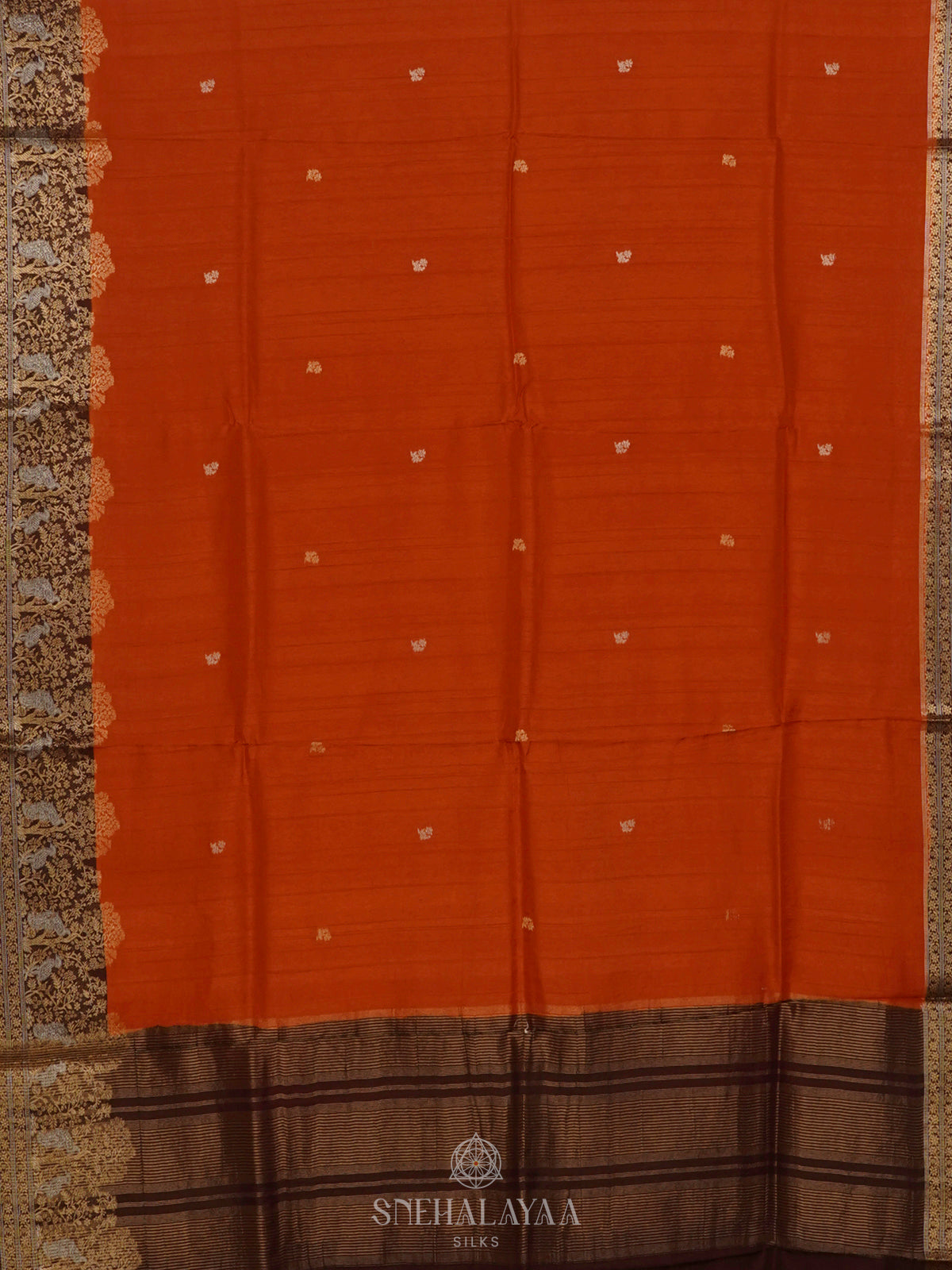 Orange Banaras Silk Saree