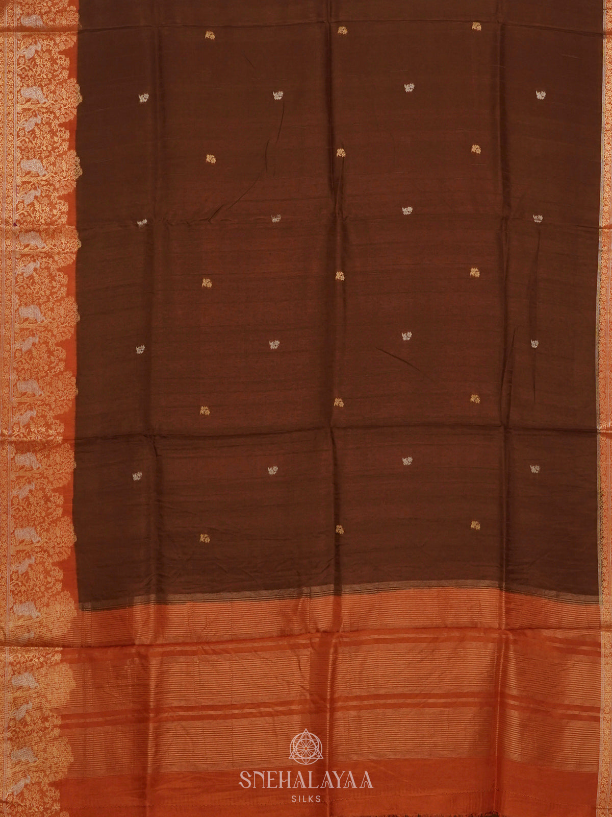 Brown Banaras Silk Saree