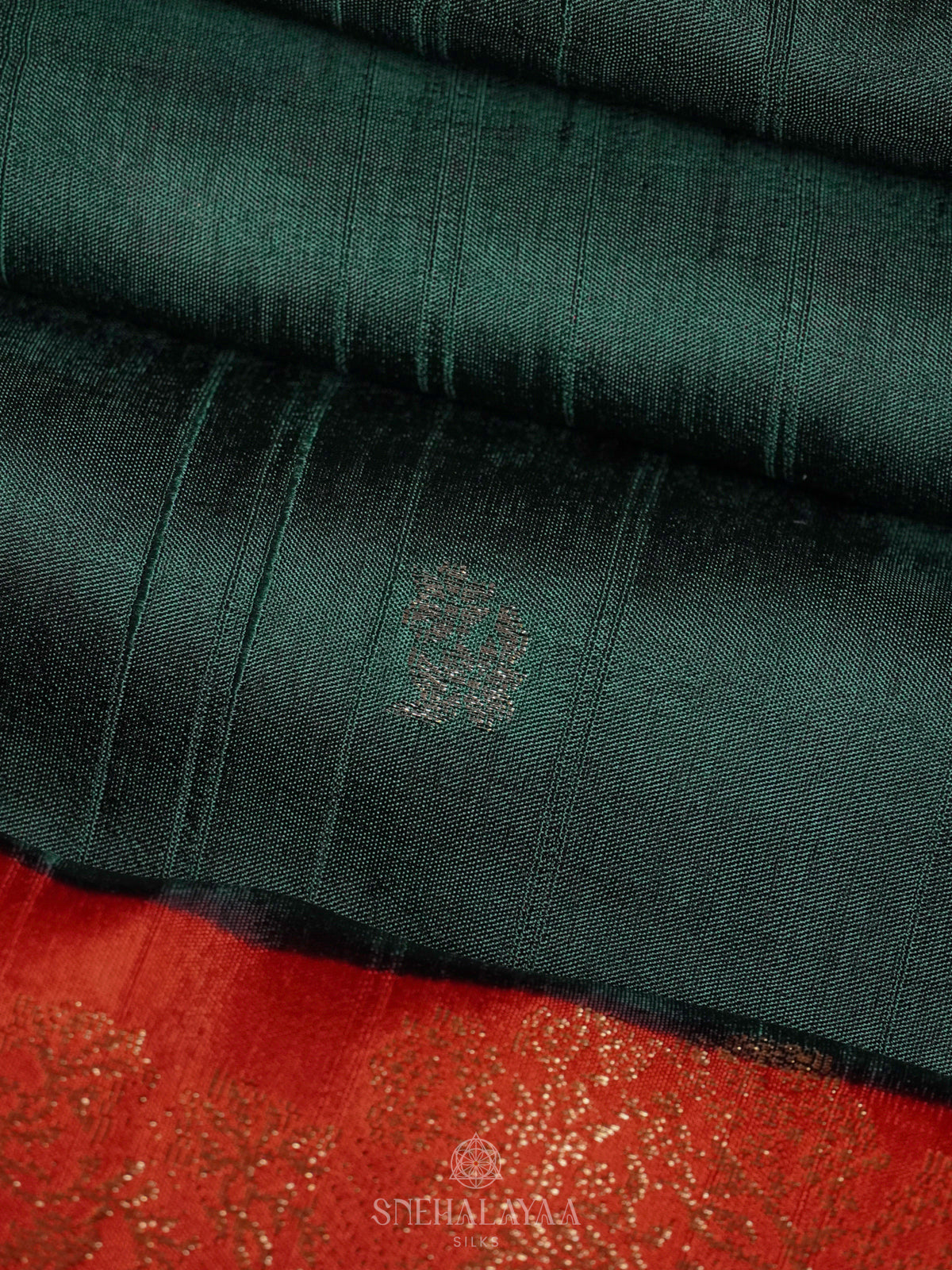 Forest Green Banaras Silk Saree