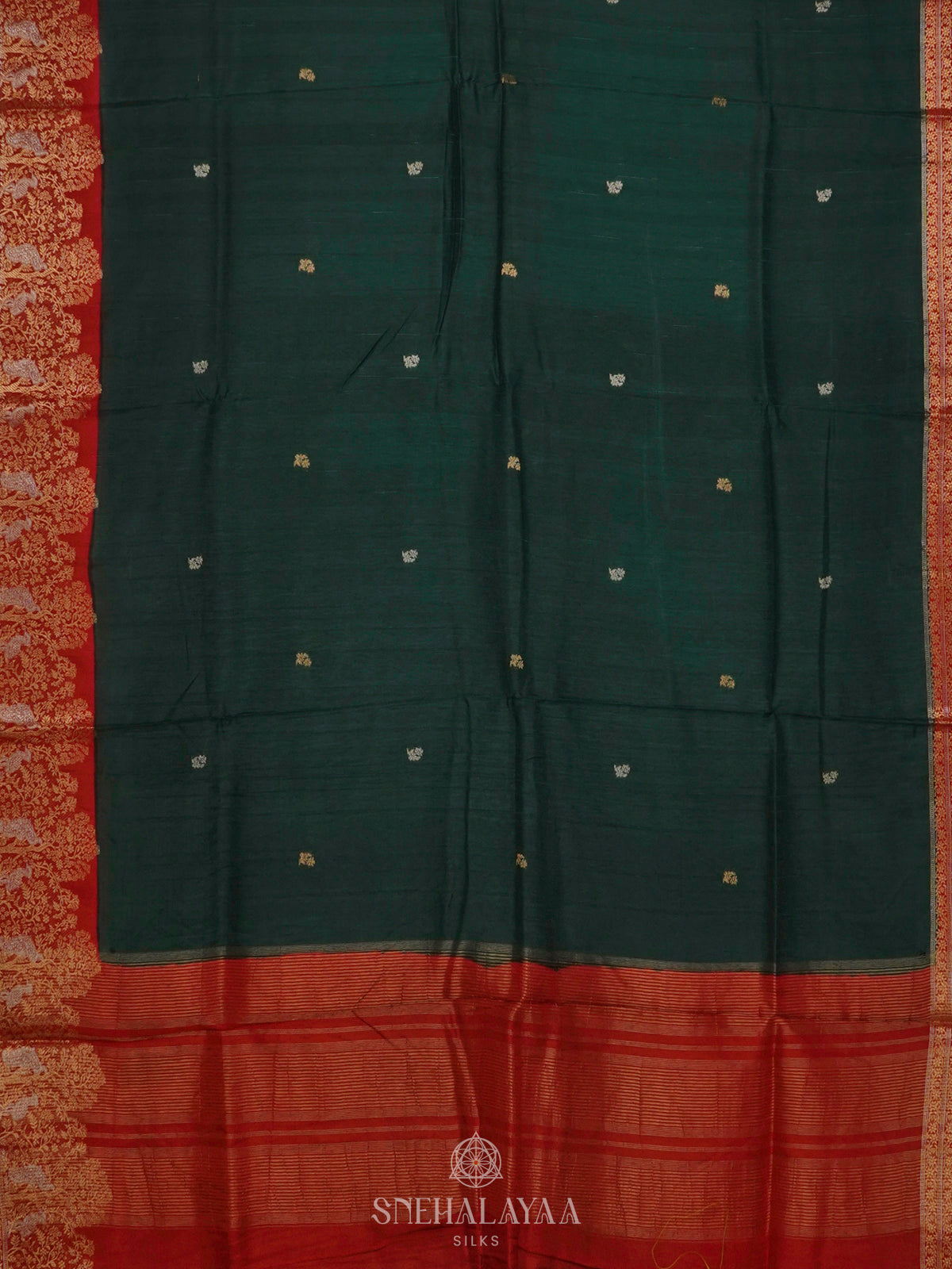Forest Green Banaras Silk Saree