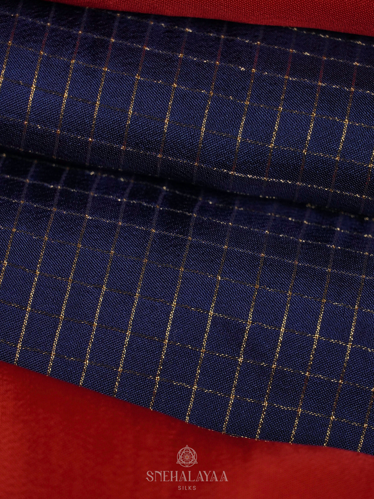 Navy Blue Banaras Silk Saree
