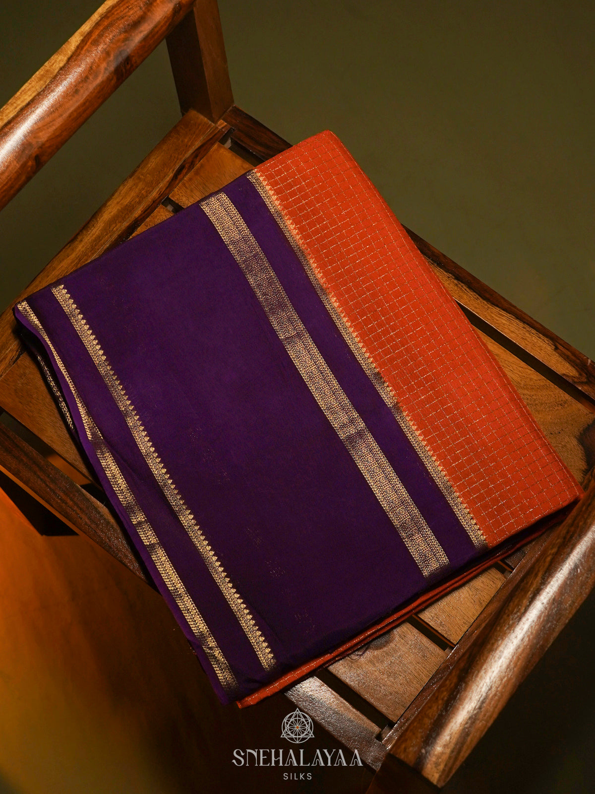 Orange Banaras Silk Saree