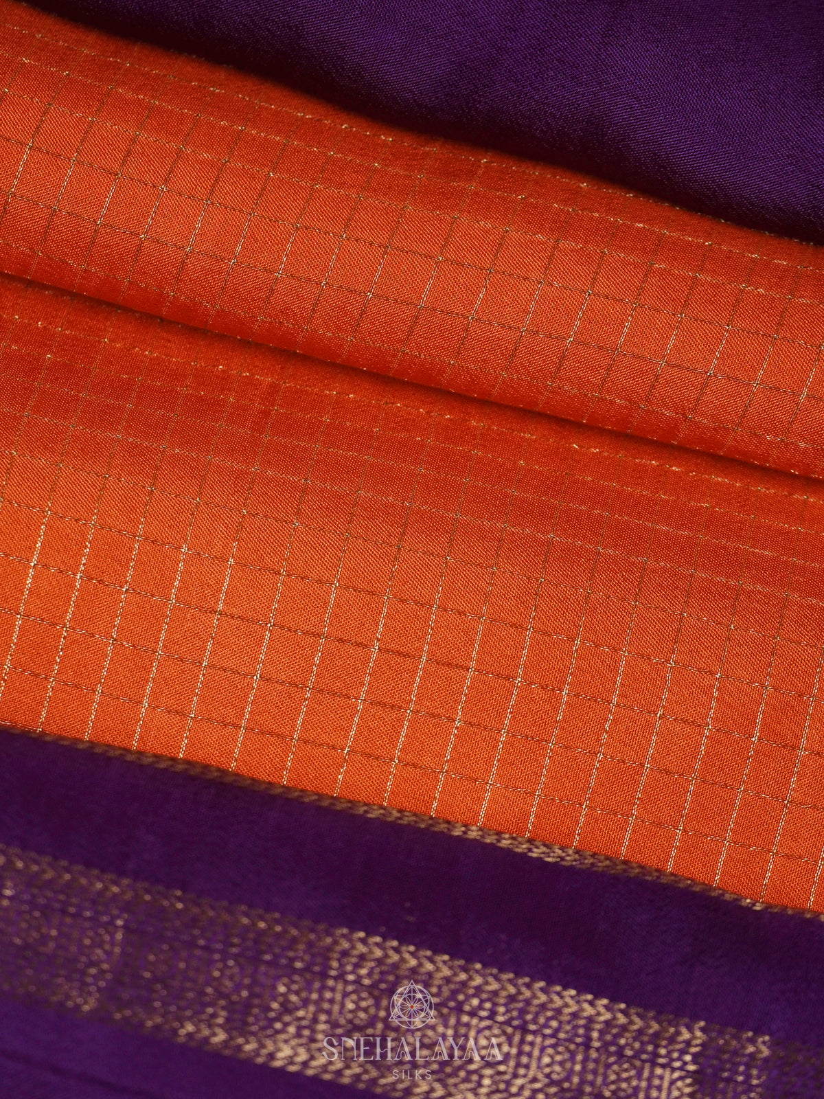 Orange Banaras Silk Saree